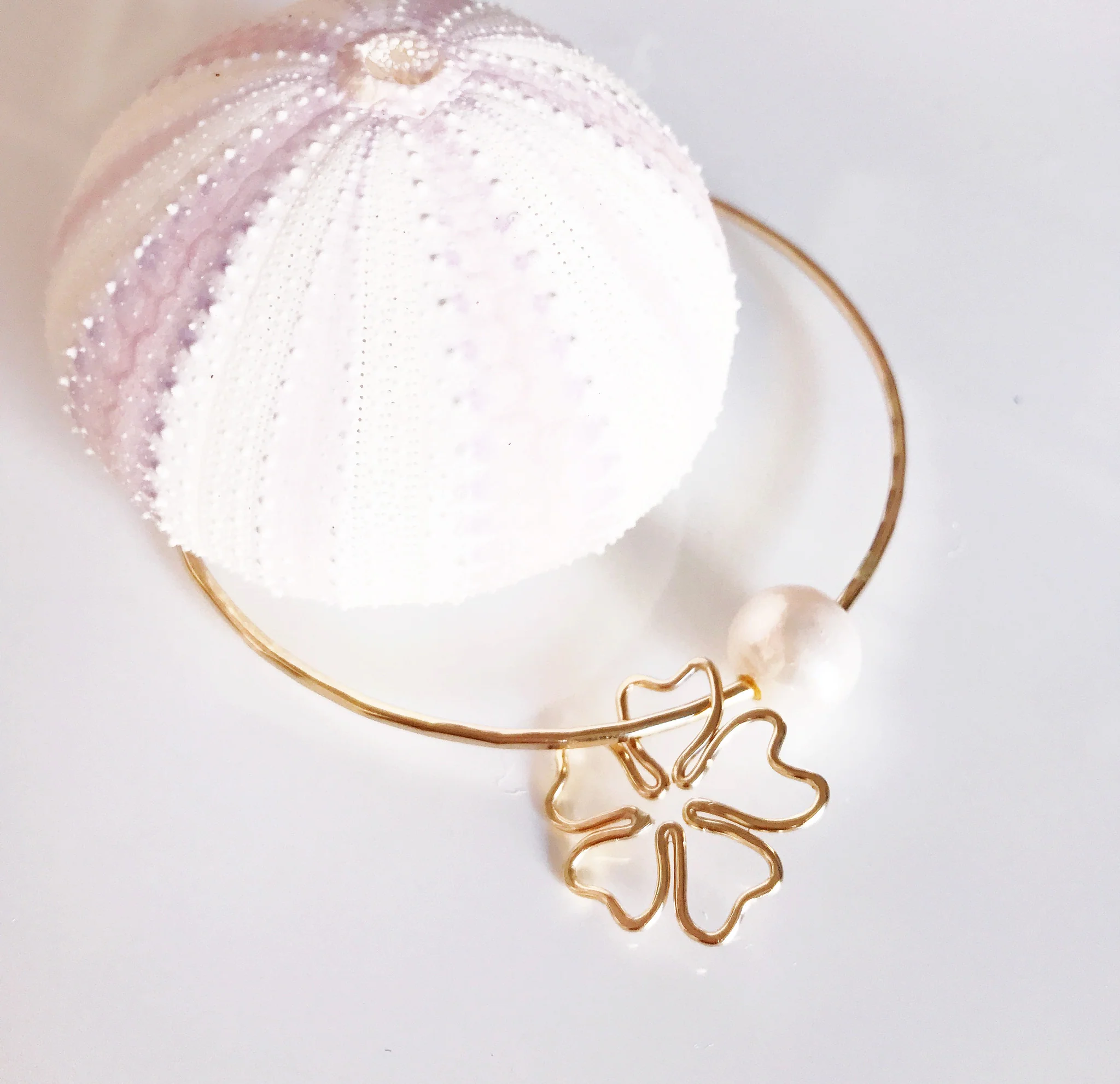 Cherry blossom bangle- white pearl (B300) - Mitchell's Manufacturing Jewel