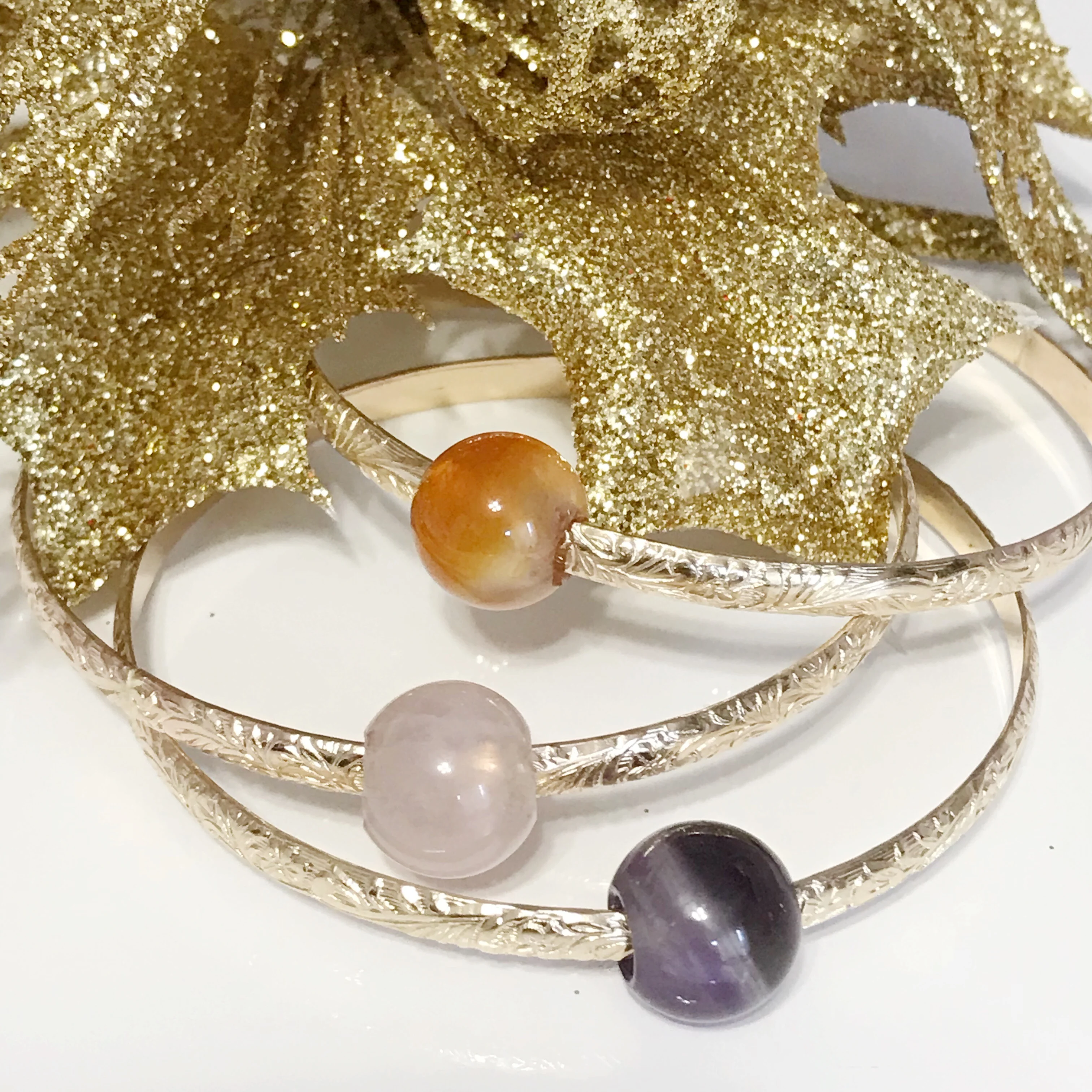 Bangle ALII - gemstones (B352) - Mitchell's Manufacturing Jewel