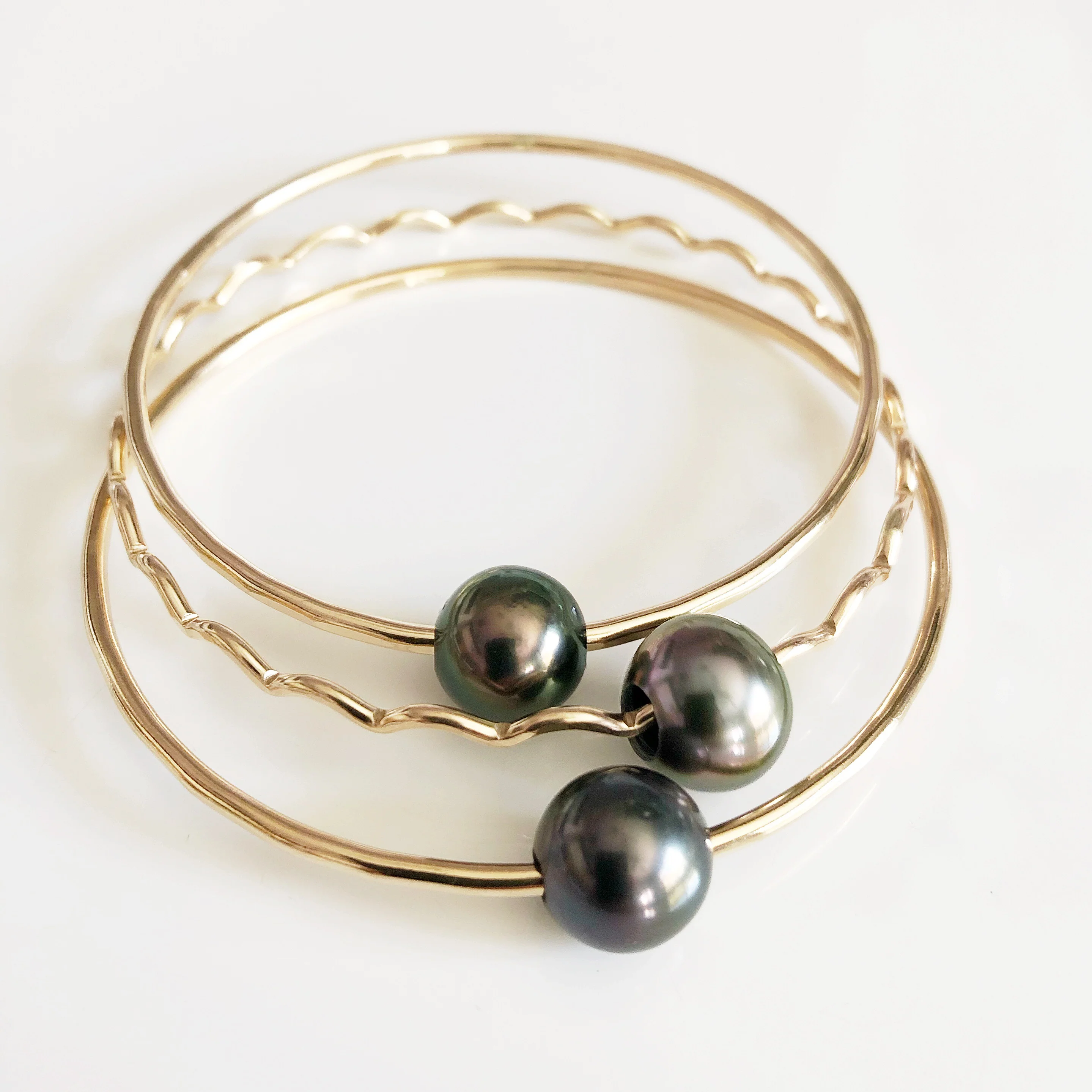 Bangle UNAHI - tahitian pearl (B420) - Mitchell's Manufacturing Jewel