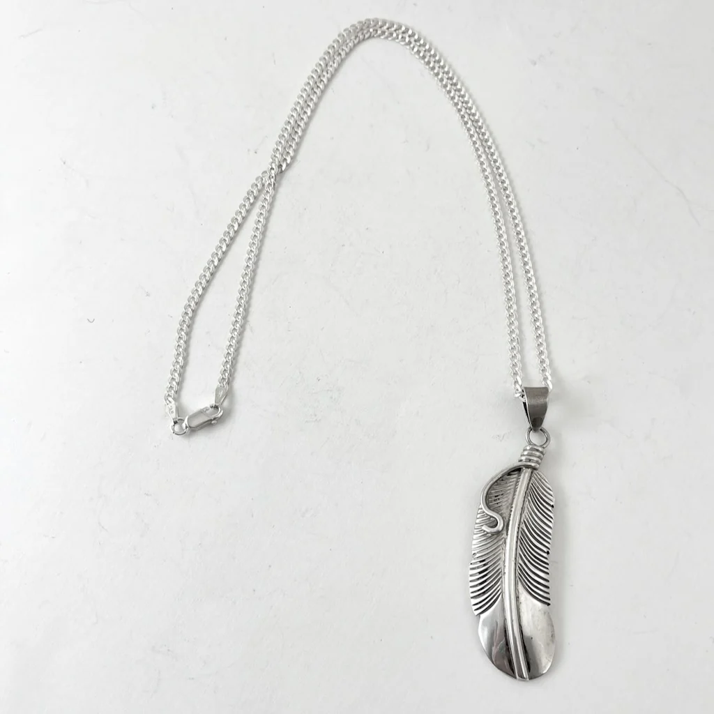 Sterling Feather PendantBy Richard Long Sr. - Mitchell's Manufacturing Jewel