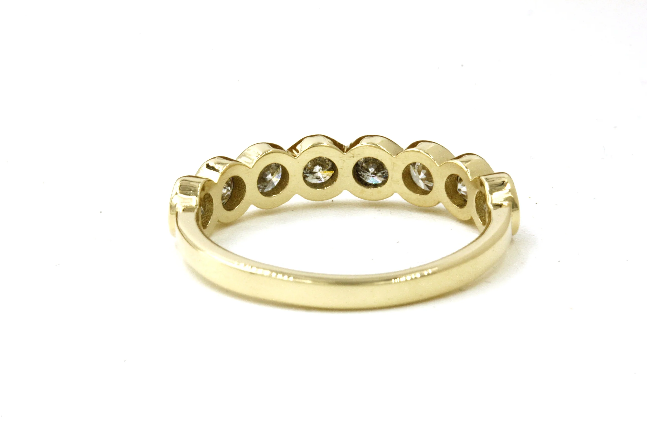 The Baby Wallace: 14k Gold Hammered Salt and Pepper Half Eternity Band - Mitchell's Manufacturing Jewel