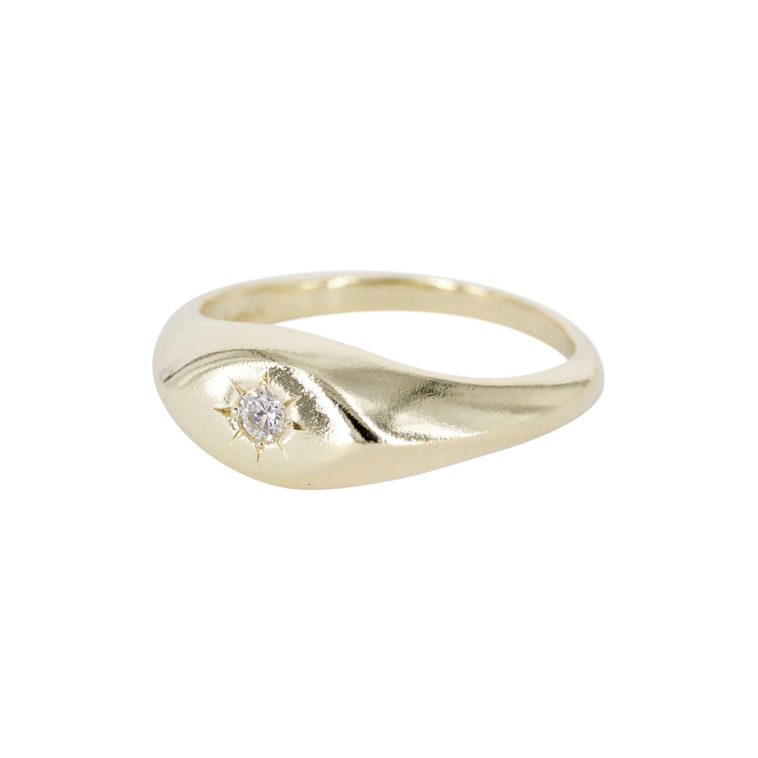 The Muse Eye: A 14k Gold Hand-Carved Diamond Ring - Mitchell's Manufacturing Jewel