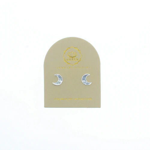 Sterling Moon Stud on Card - Mitchell's Manufacturing Jewel