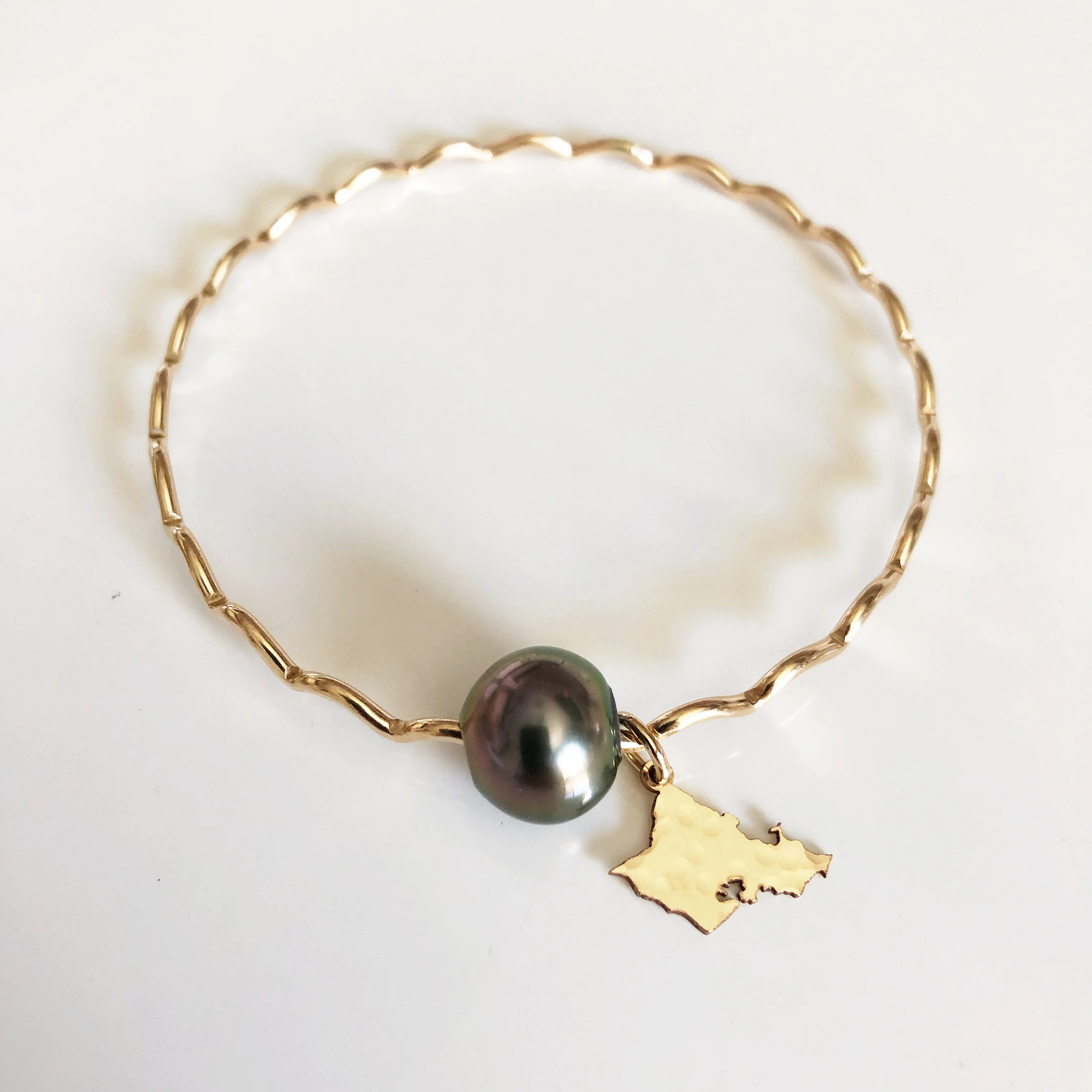 Bangle UNAHI - tahitian pearl (B420) - Mitchell's Manufacturing Jewel