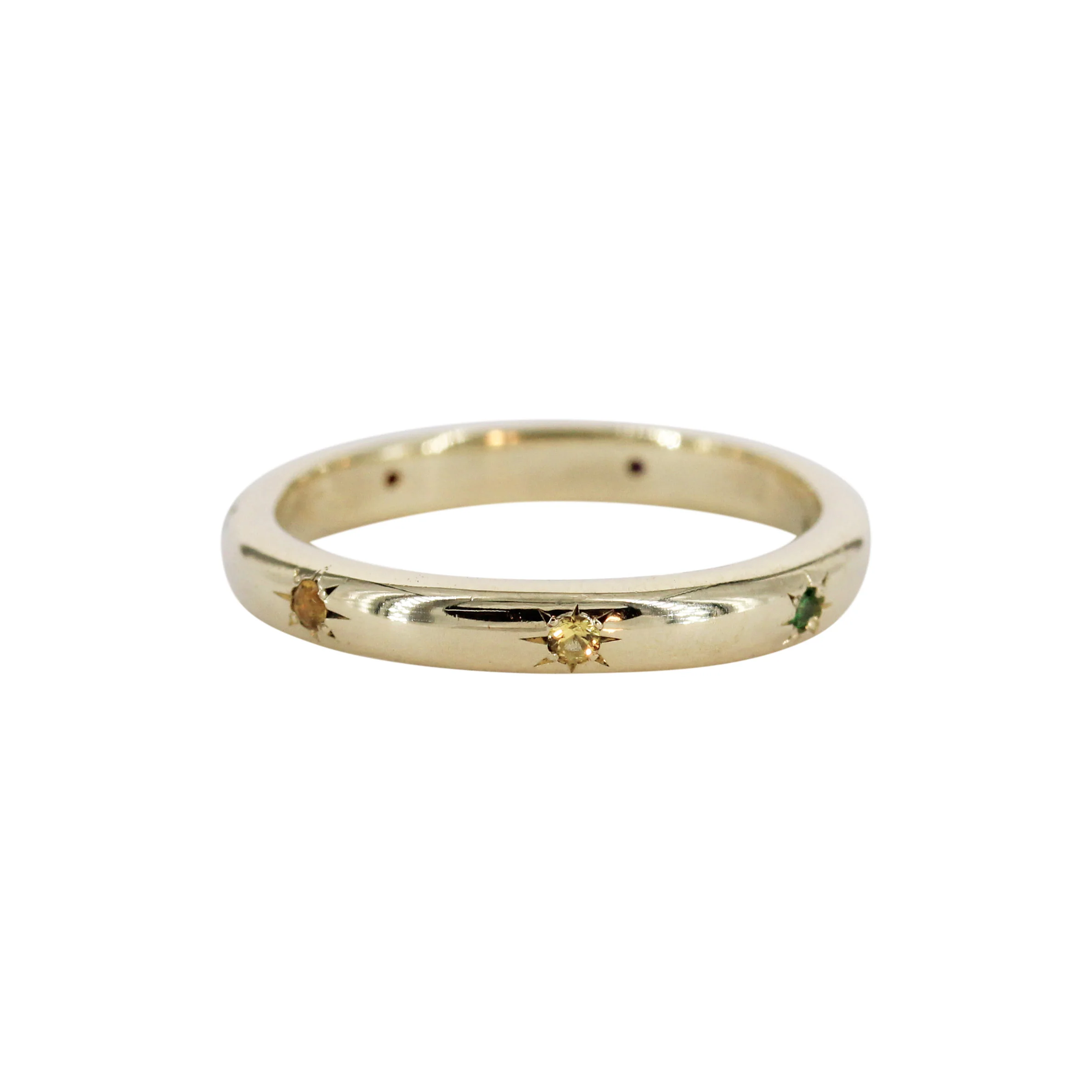The Asteria Band: 14k Gold Multi-Gemstone Star-Set Talisman - Mitchell's Manufacturing Jewel