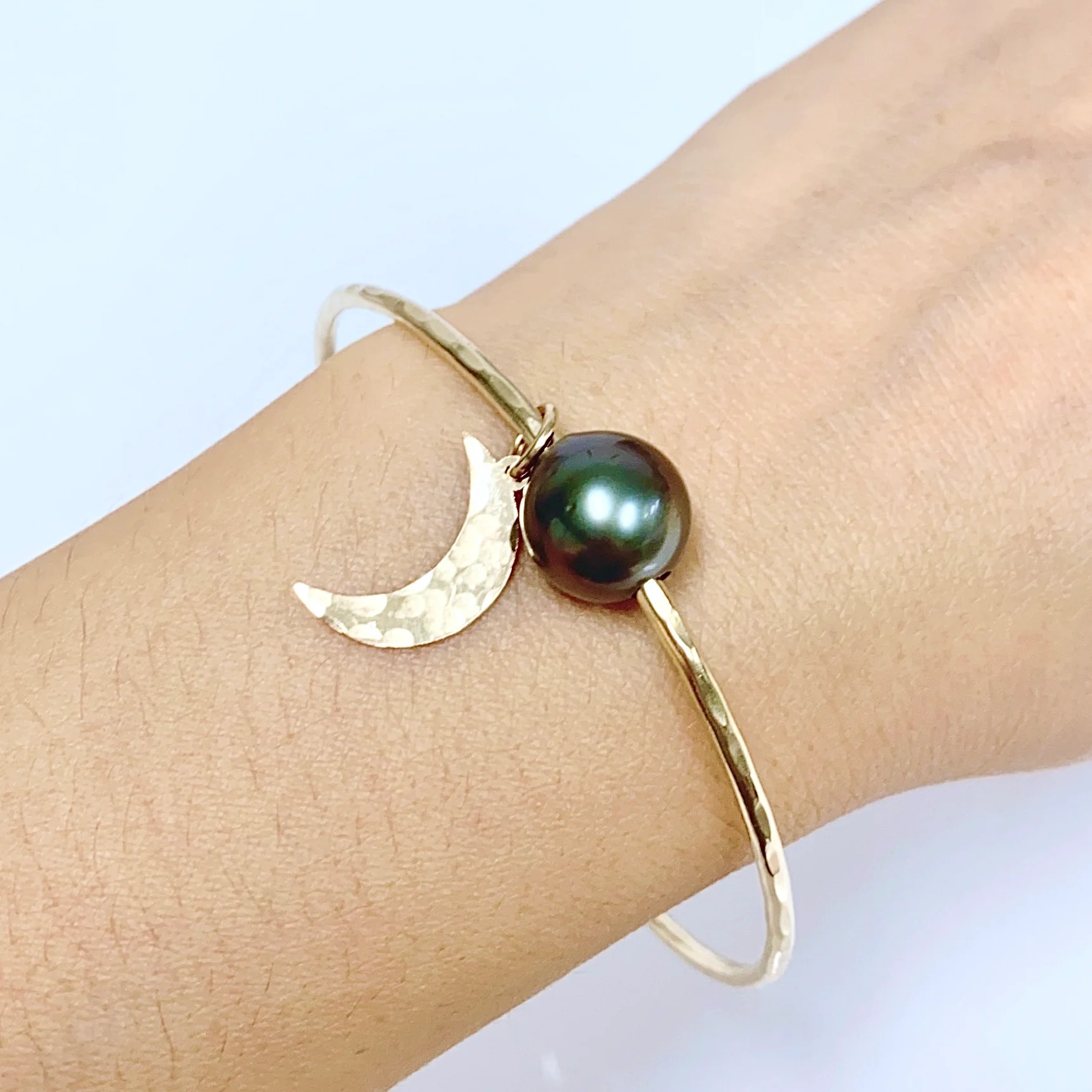 Bangle MAHINA - Tahitian pearl (B455) - Mitchell's Manufacturing Jewel