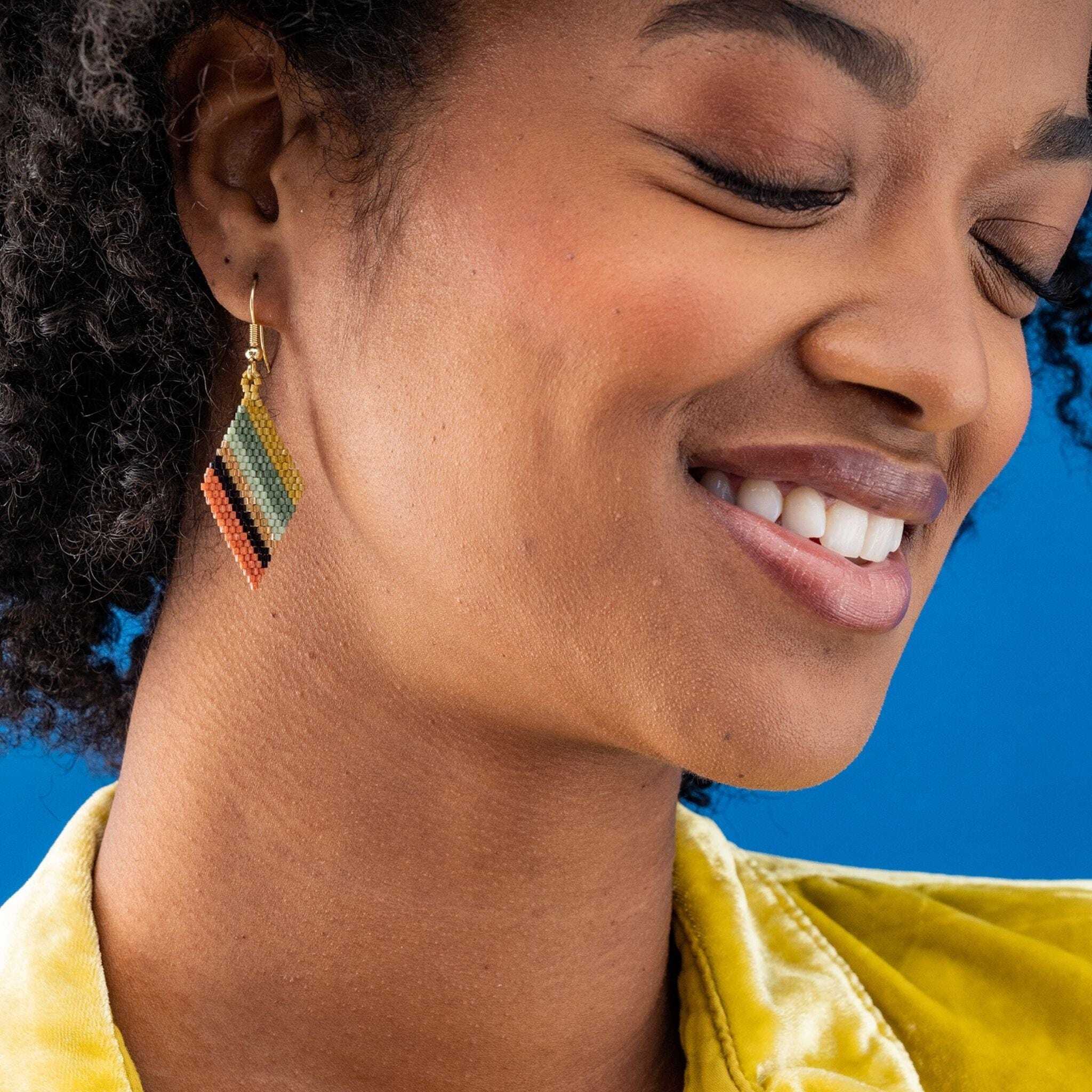 Zelda Angled Stripe Diamond Earrings - Mitchell's Manufacturing Jewel