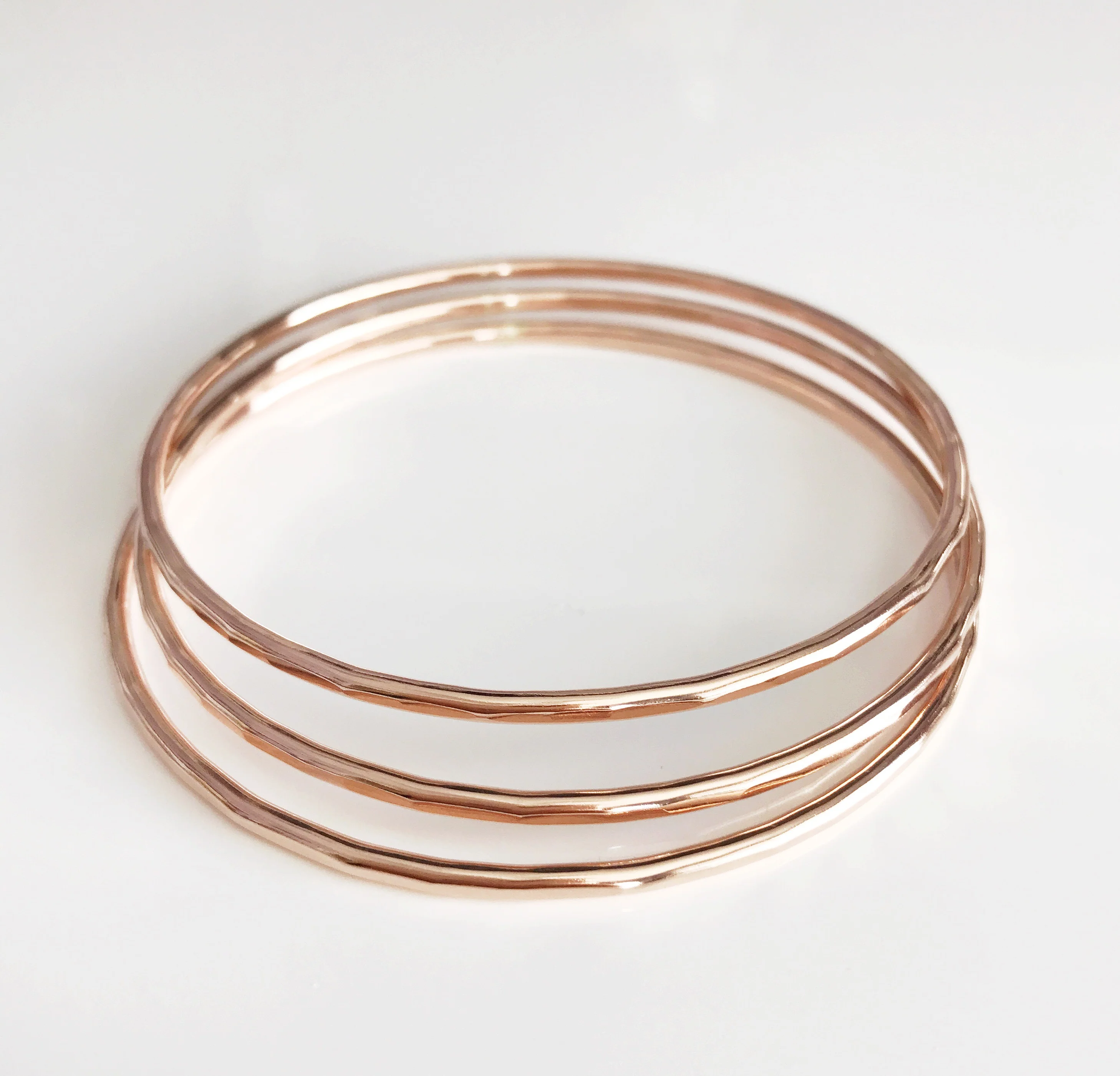 Carly bangles set- rose gold (B183) - Mitchell's Manufacturing Jewel