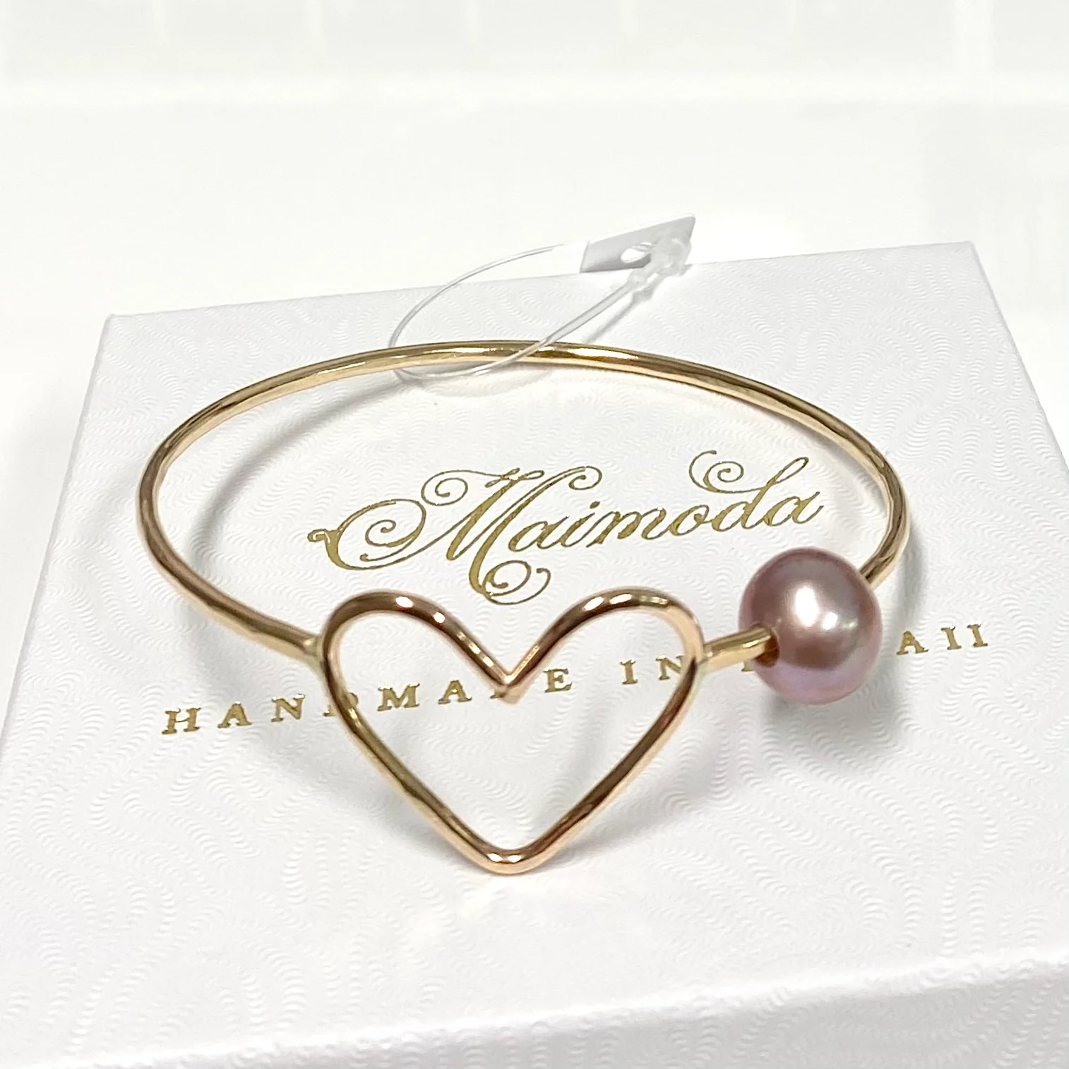 Bangle EDEN - pink pearl bangle (B540) - Mitchell's Manufacturing Jewel