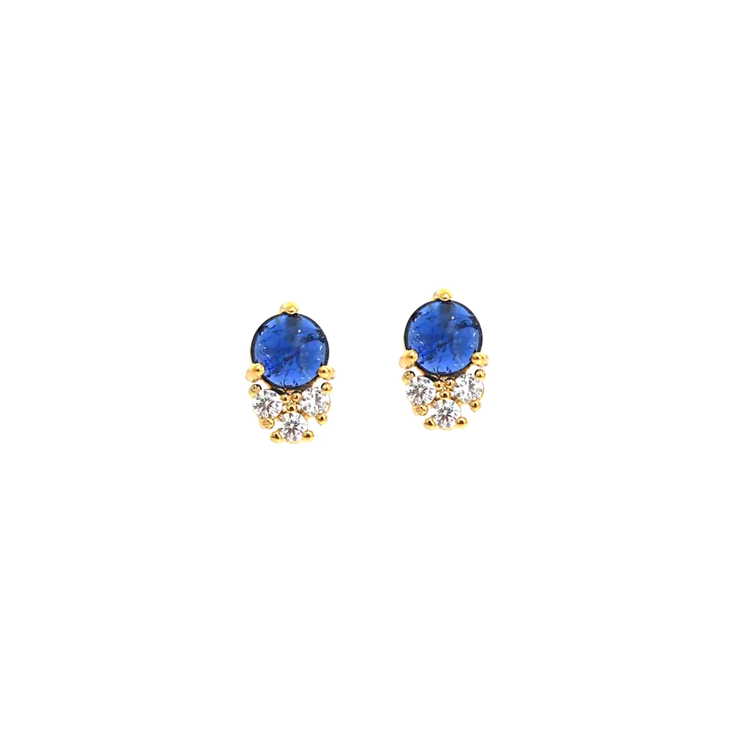 Studs with Three Clustered - Blue CZs - Mitchell's Manufacturing Jewel