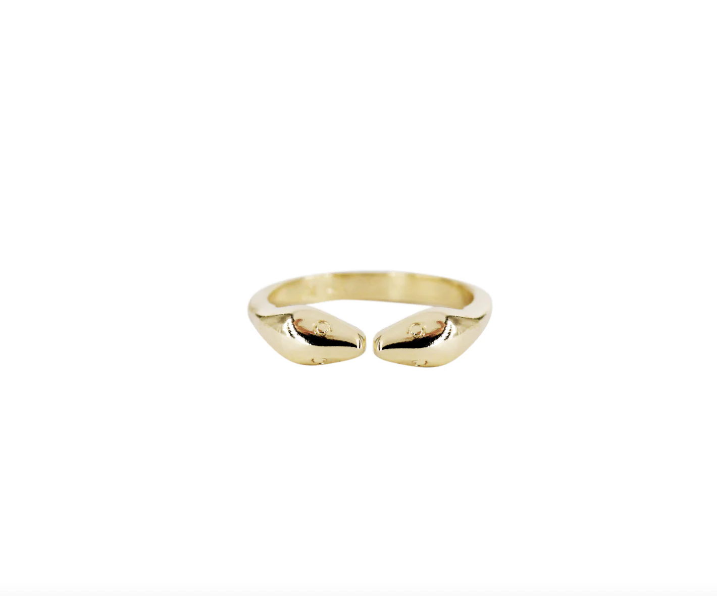 2 Headed Snake Ring 14k Yellow Gold - Mitchell's Manufacturing Jewel