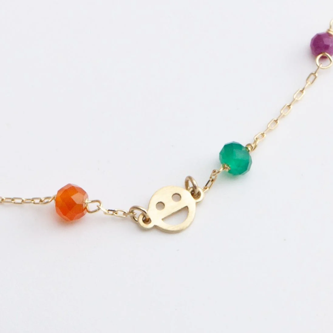 Multicolor stone smiley bracelet - Mitchell's Manufacturing Jewel