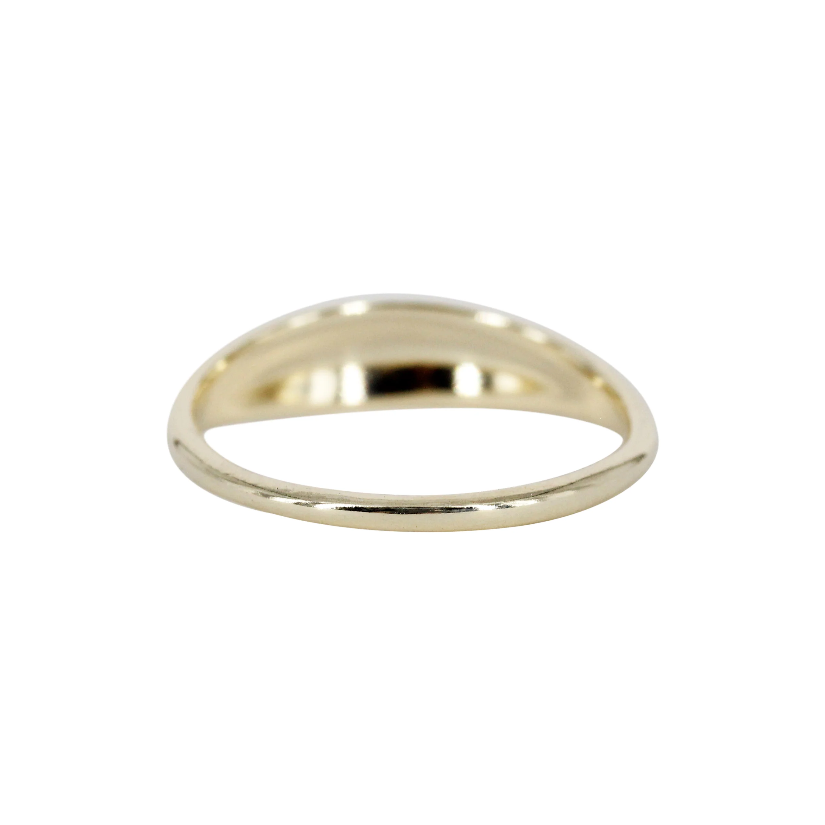 The Stardust Arch: A 14k Gold Hand-Carved Dome Ring - Mitchell's Manufacturing Jewel