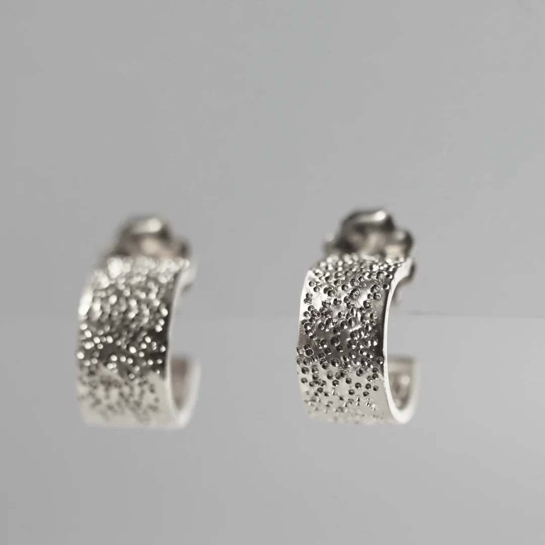 Grand Huggie Hoops - Diamond Dusted Sterling Silver- 15 mm - Mitchell's Manufacturing Jewel
