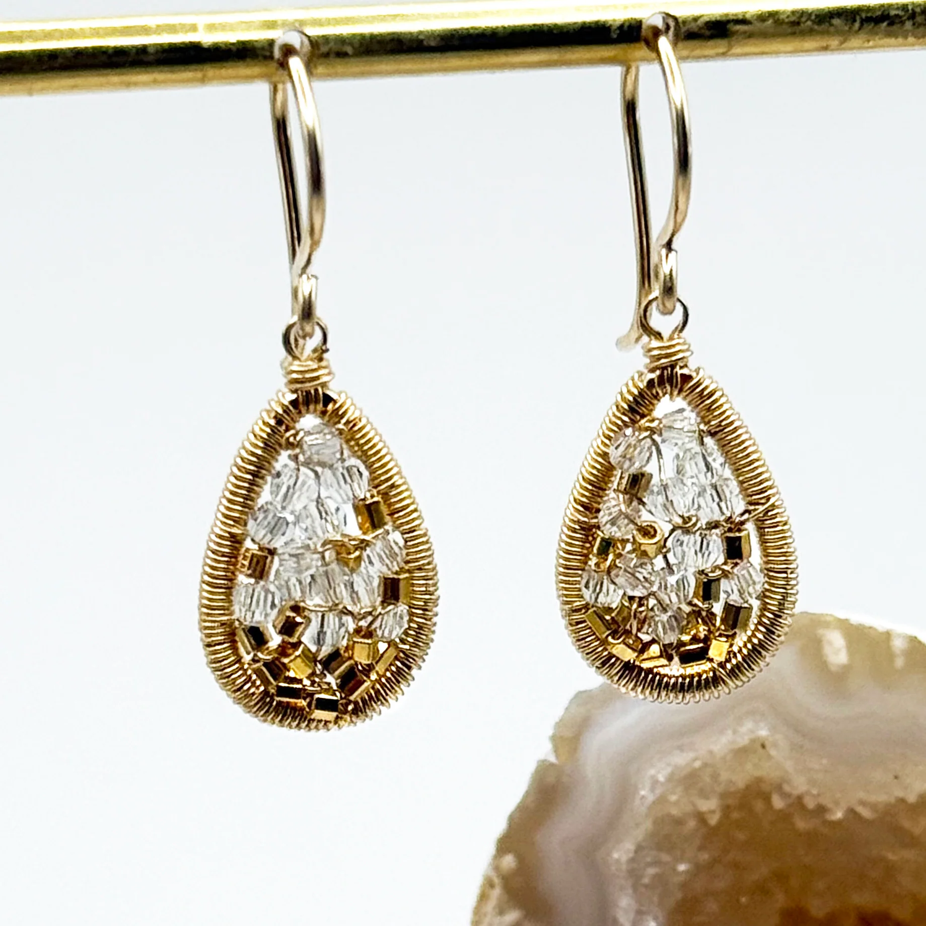 Small Mosaic Pear Drop Earring - Mitchell's Manufacturing Jewel