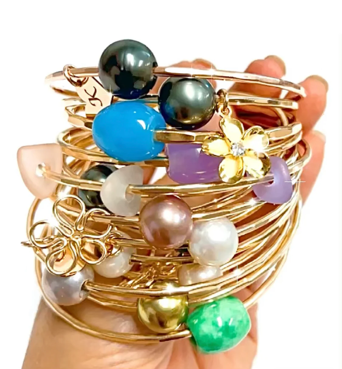 Bangle KEIKE - lavender jade bead (B551) - Mitchell's Manufacturing Jewel