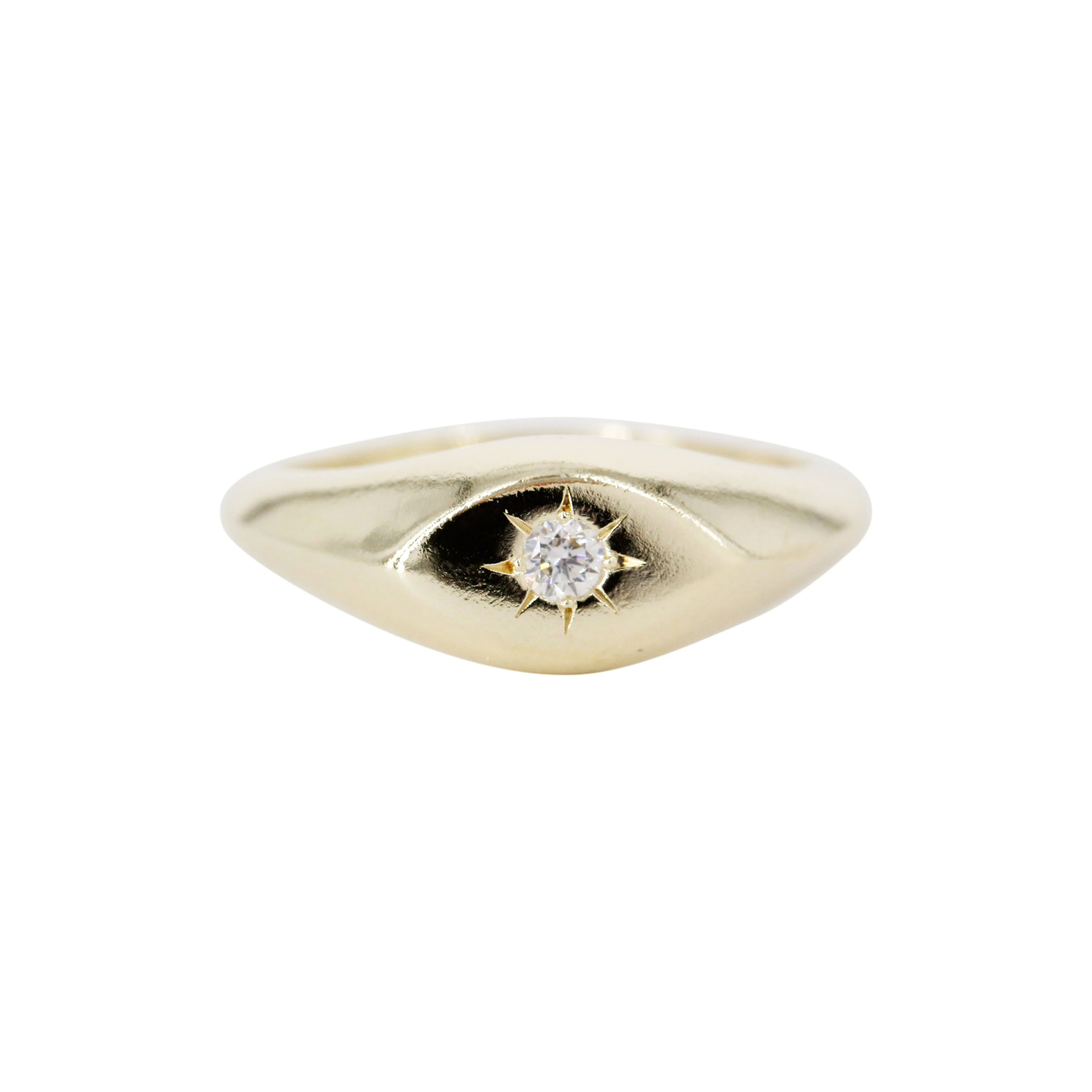 The Muse Eye: A 14k Gold Hand-Carved Diamond Ring - Mitchell's Manufacturing Jewel