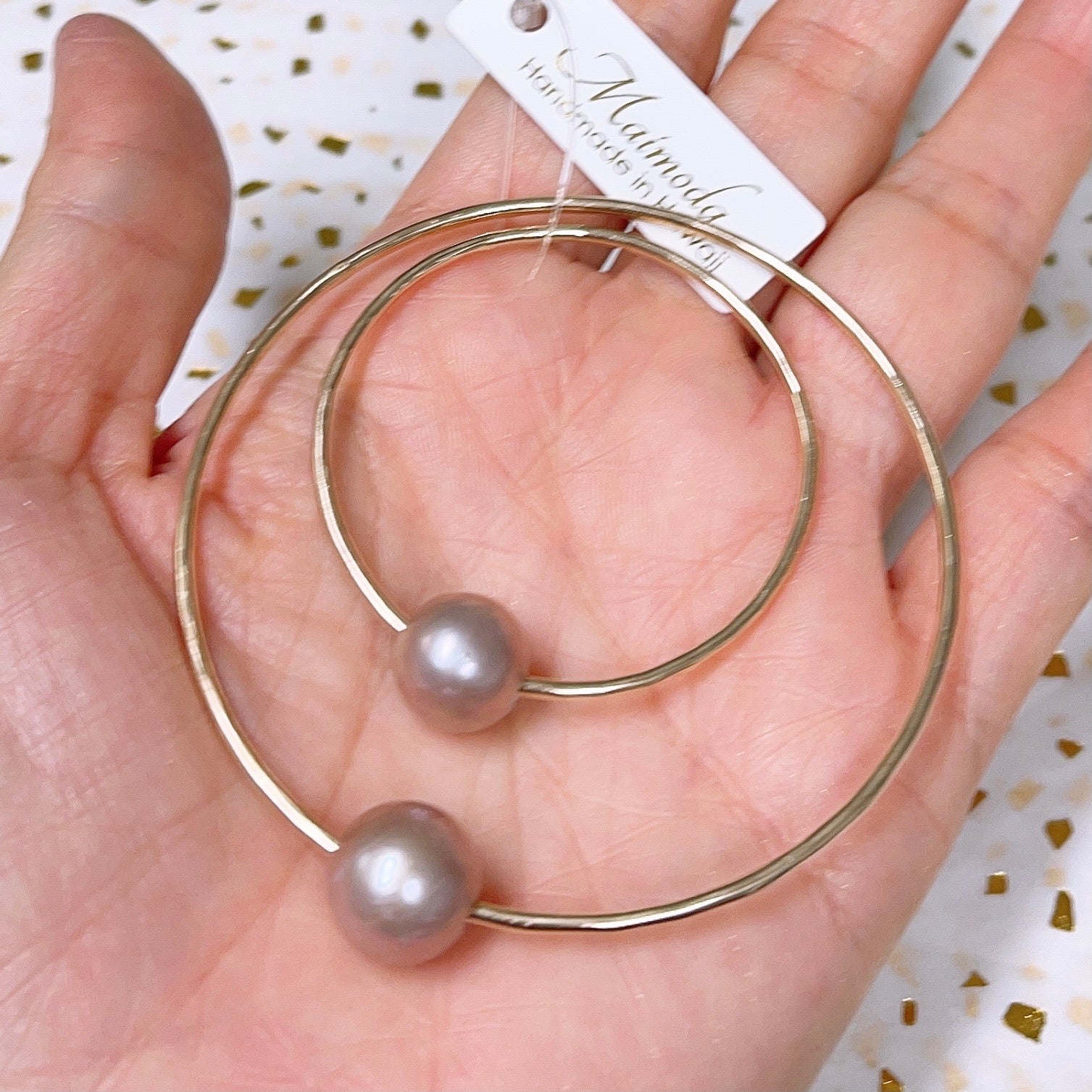 Amelia bangles set - Pink pearl (B260) - Mitchell's Manufacturing Jewel
