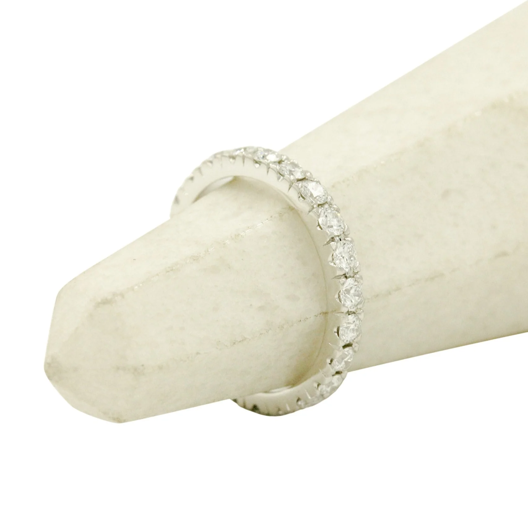 Platinum French Pavé Set Eternity Band with 2mm Natural Diamonds - Mitchell's Manufacturing Jewel