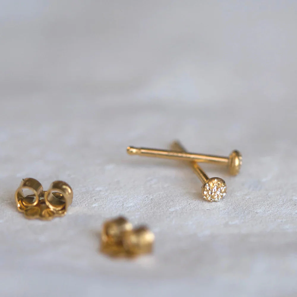 Fleck Studs -Diamond Dusted - Gold Vermeil - Mitchell's Manufacturing Jewel