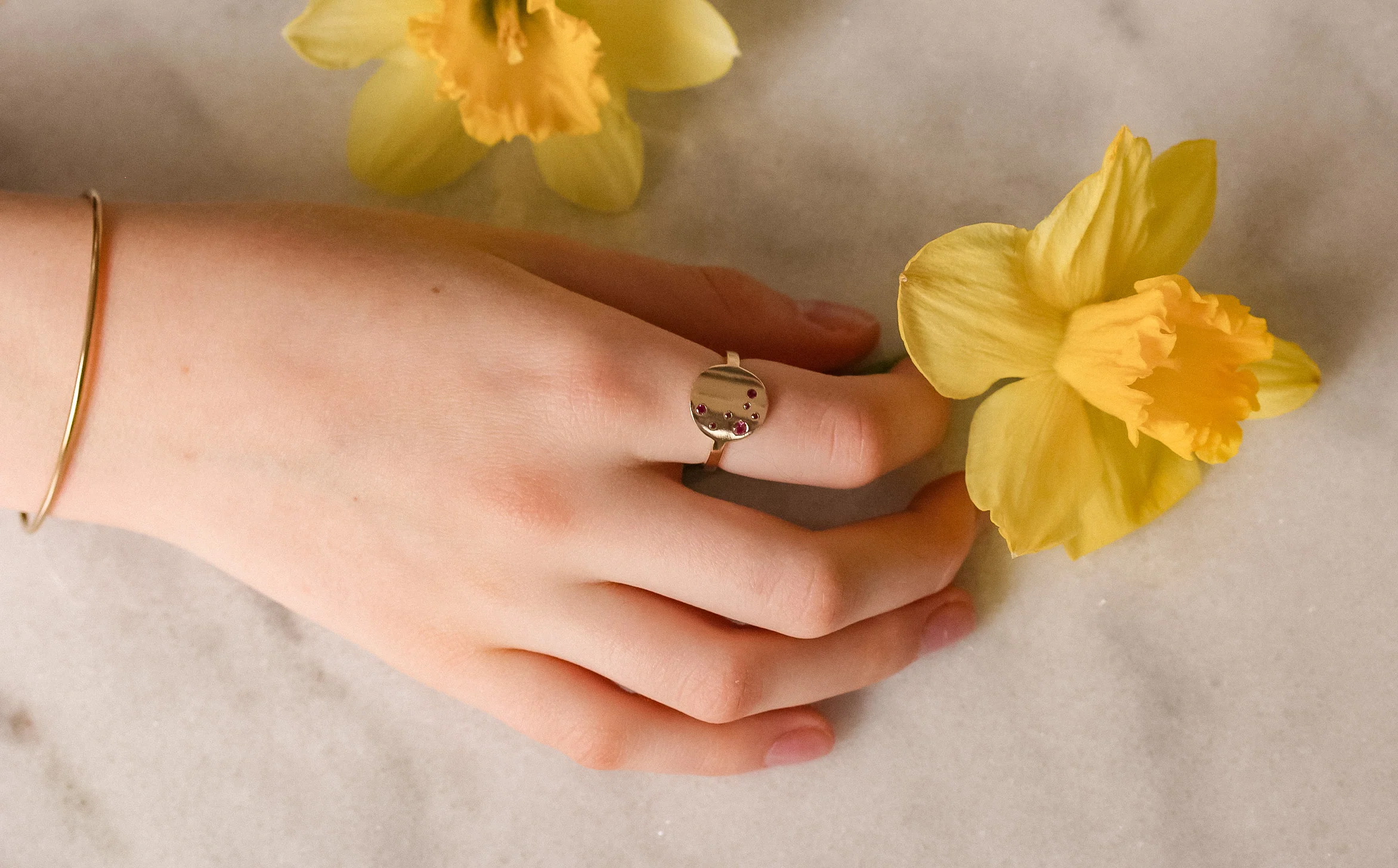 Ruby Mosaic 14k Gold Ring - Mitchell's Manufacturing Jewel
