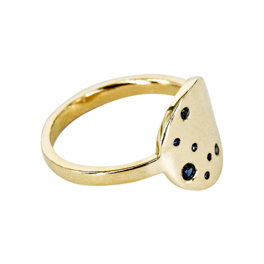 Sapphire Mosaic 14k Gold Ring - Mitchell's Manufacturing Jewel