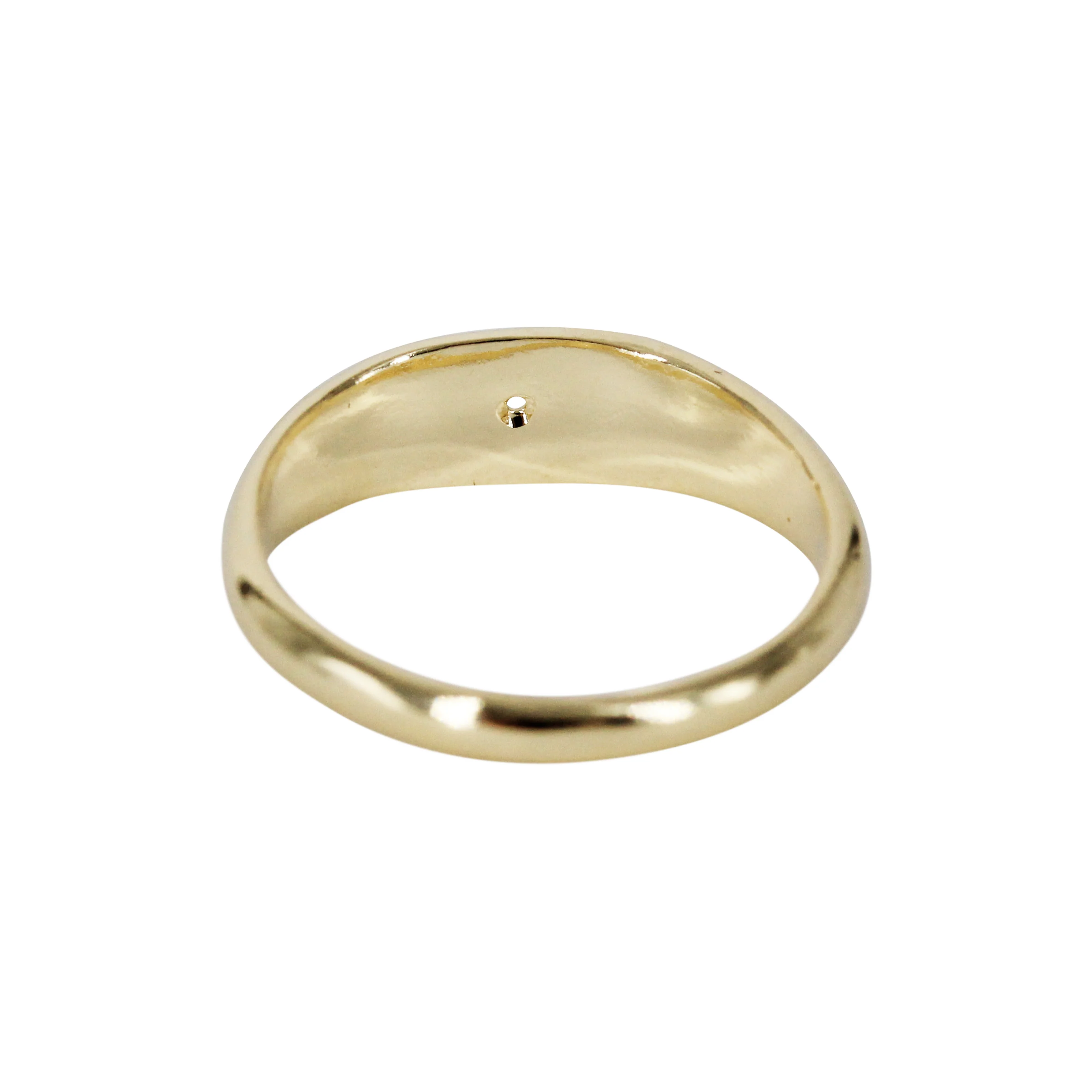 Sunflower Signet Rose Cut Diamond 14k Gold Ring - Mitchell's Manufacturing Jewel