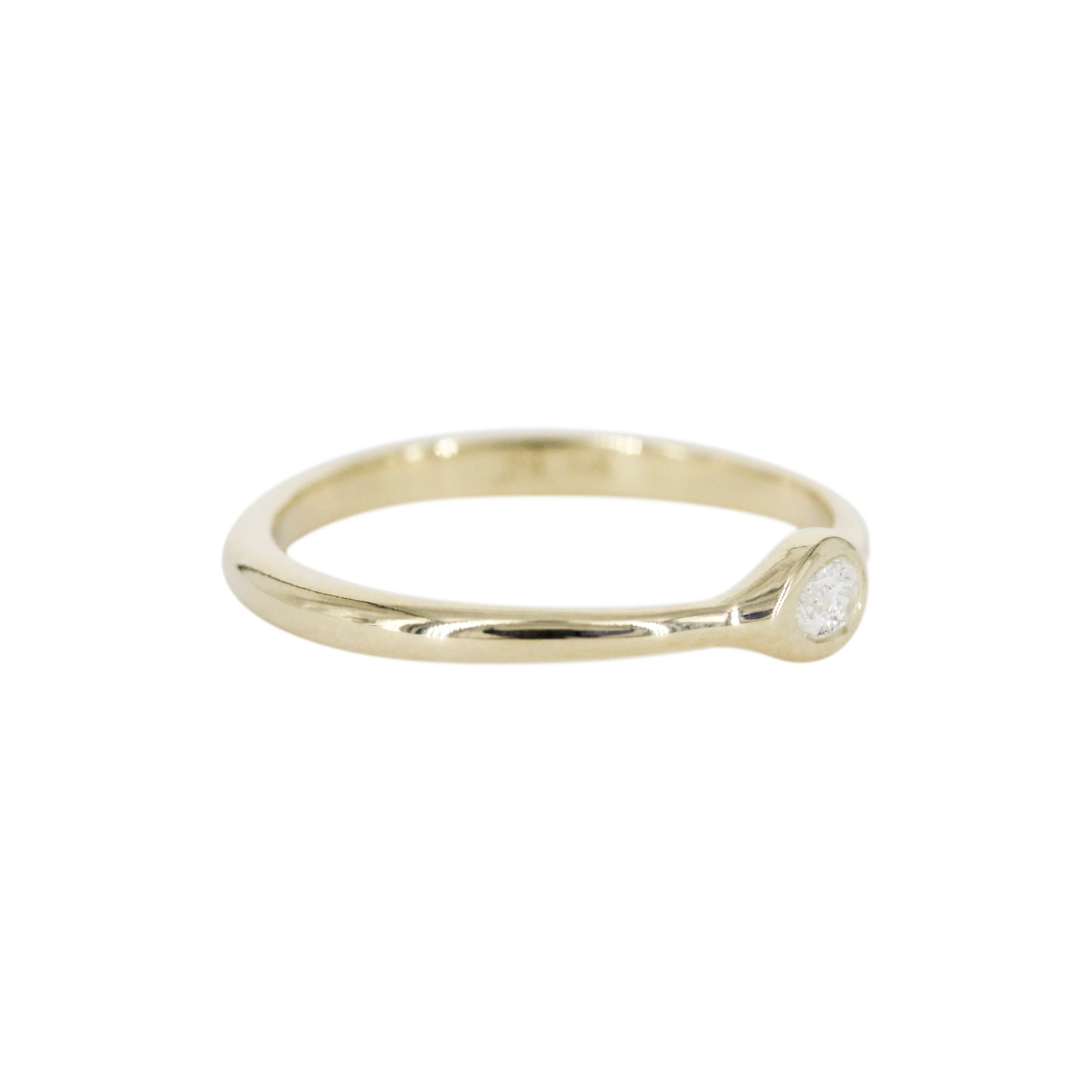 The Lyric Pear: A 14k Gold Hand-Carved Diamond Ring - Mitchell's Manufacturing Jewel