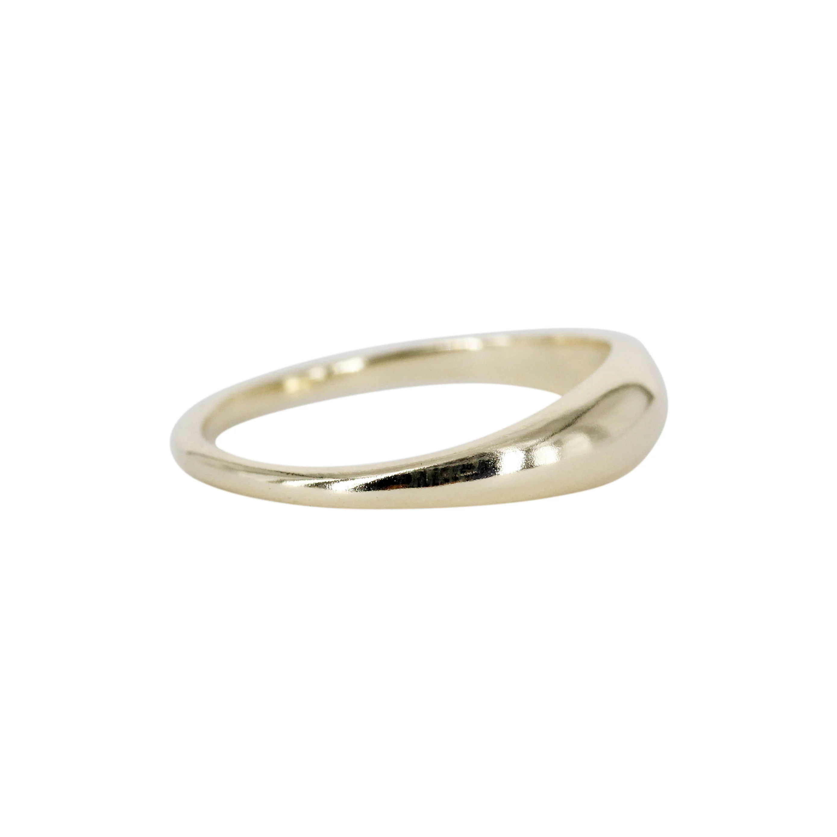 The Stardust Arch: A 14k Gold Hand-Carved Dome Ring - Mitchell's Manufacturing Jewel