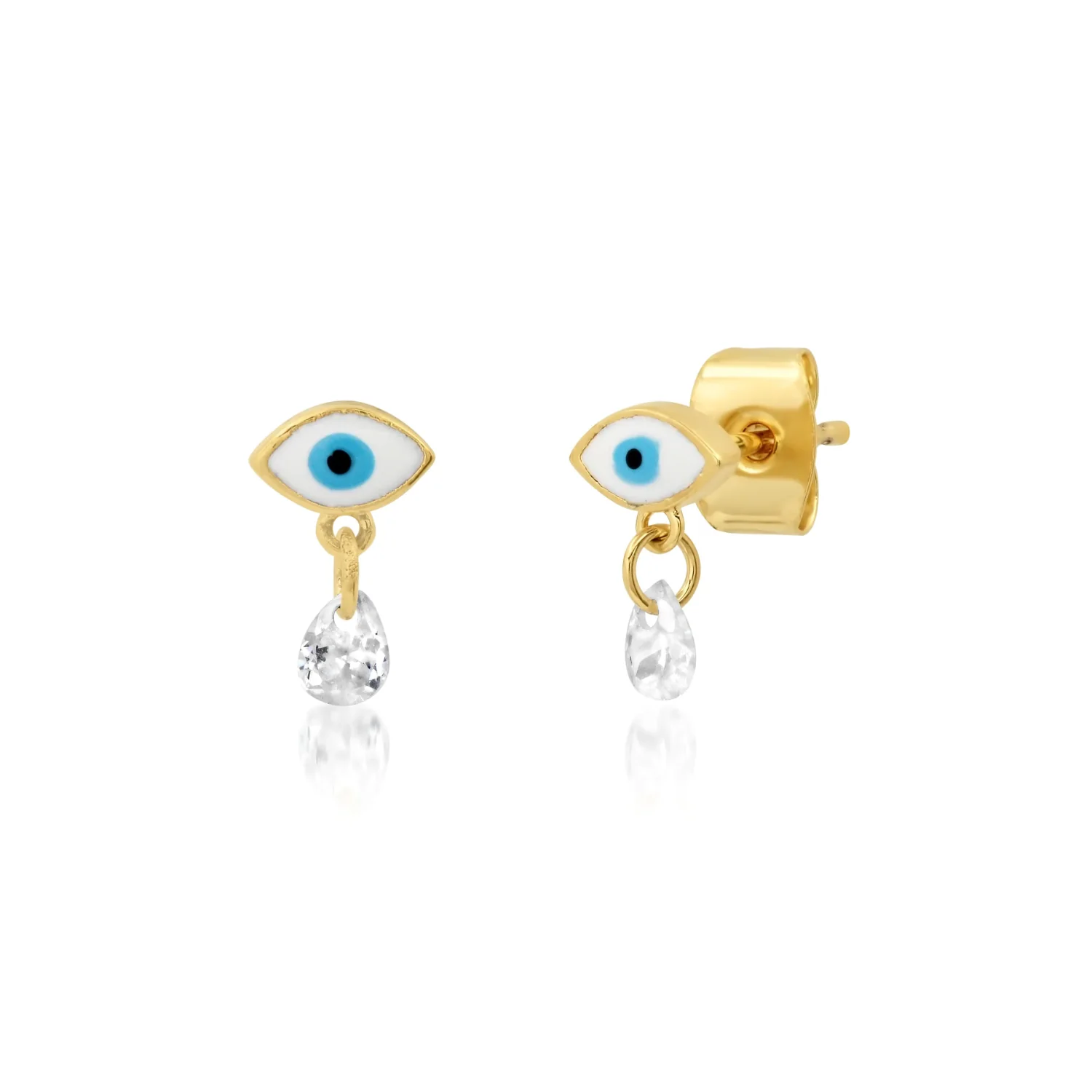 Evil Eye with Dangling CZ Post Earring - Mitchell's Manufacturing Jewel