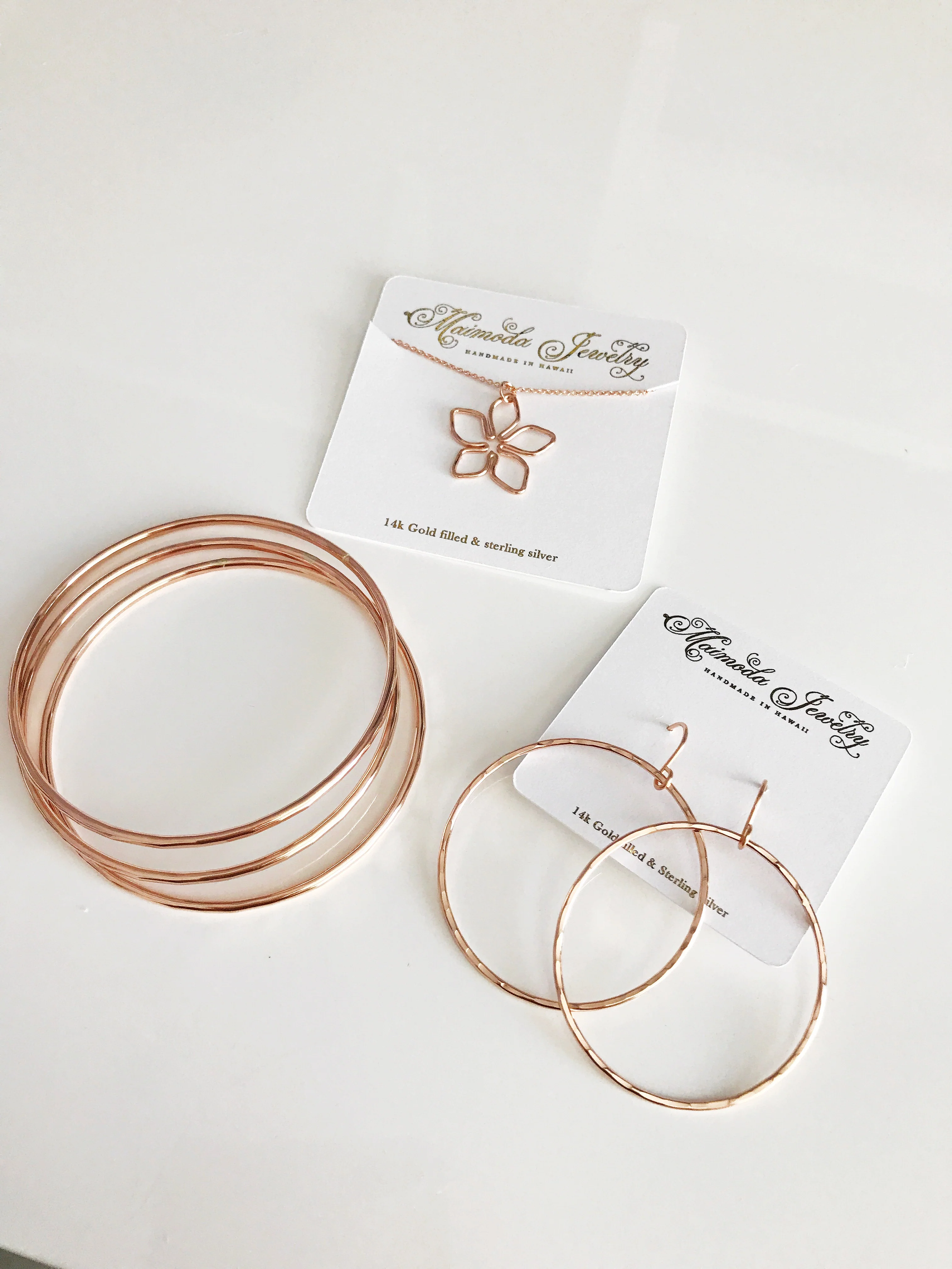 Carly bangles set- rose gold (B183) - Mitchell's Manufacturing Jewel