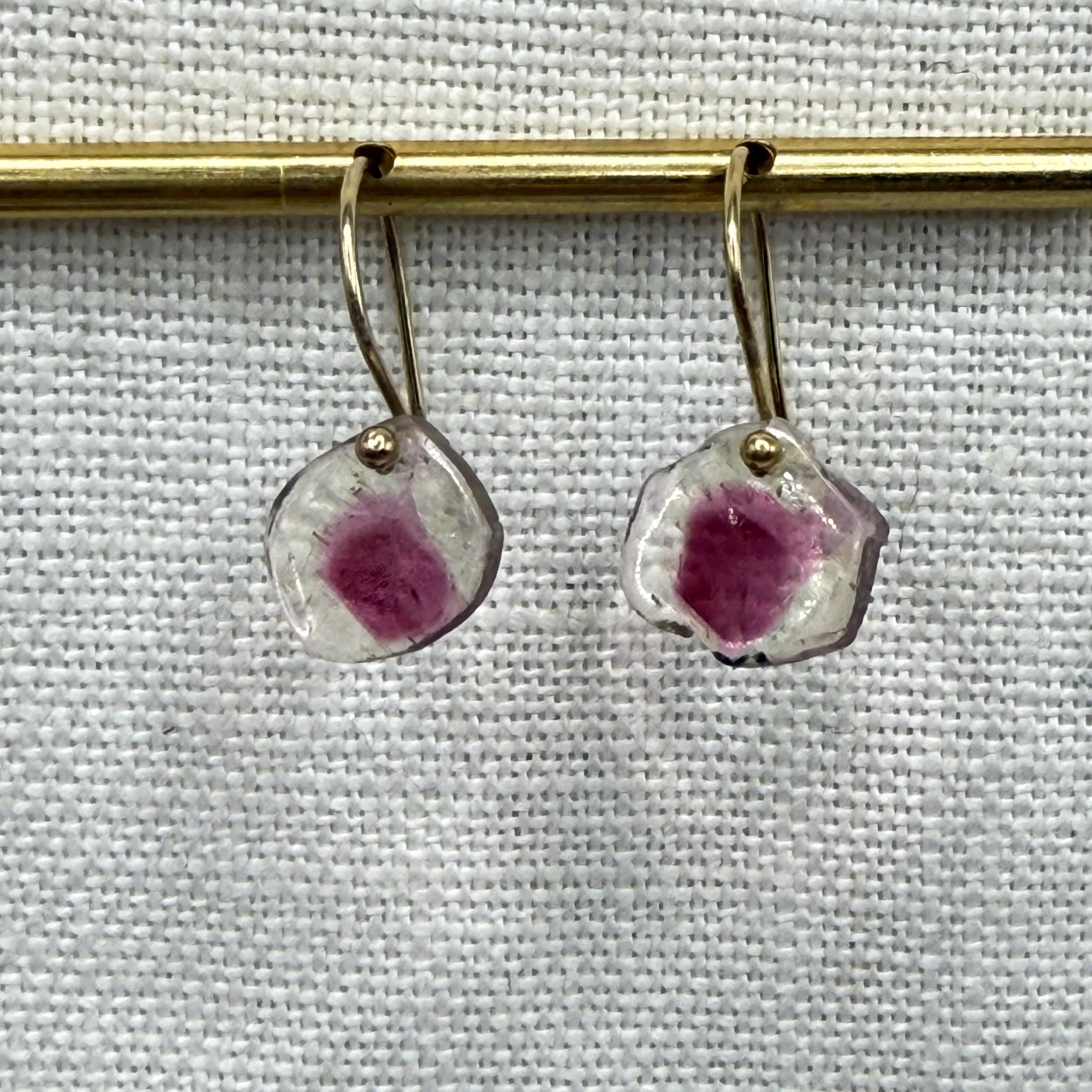 Petite Pink Tourmaline Dot Gold Filled Earring - Mitchell's Manufacturing Jewel