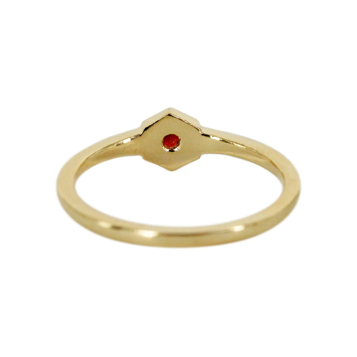 Prism Birthstone Hexagon 14k Gold Ring - Mitchell's Manufacturing Jewel