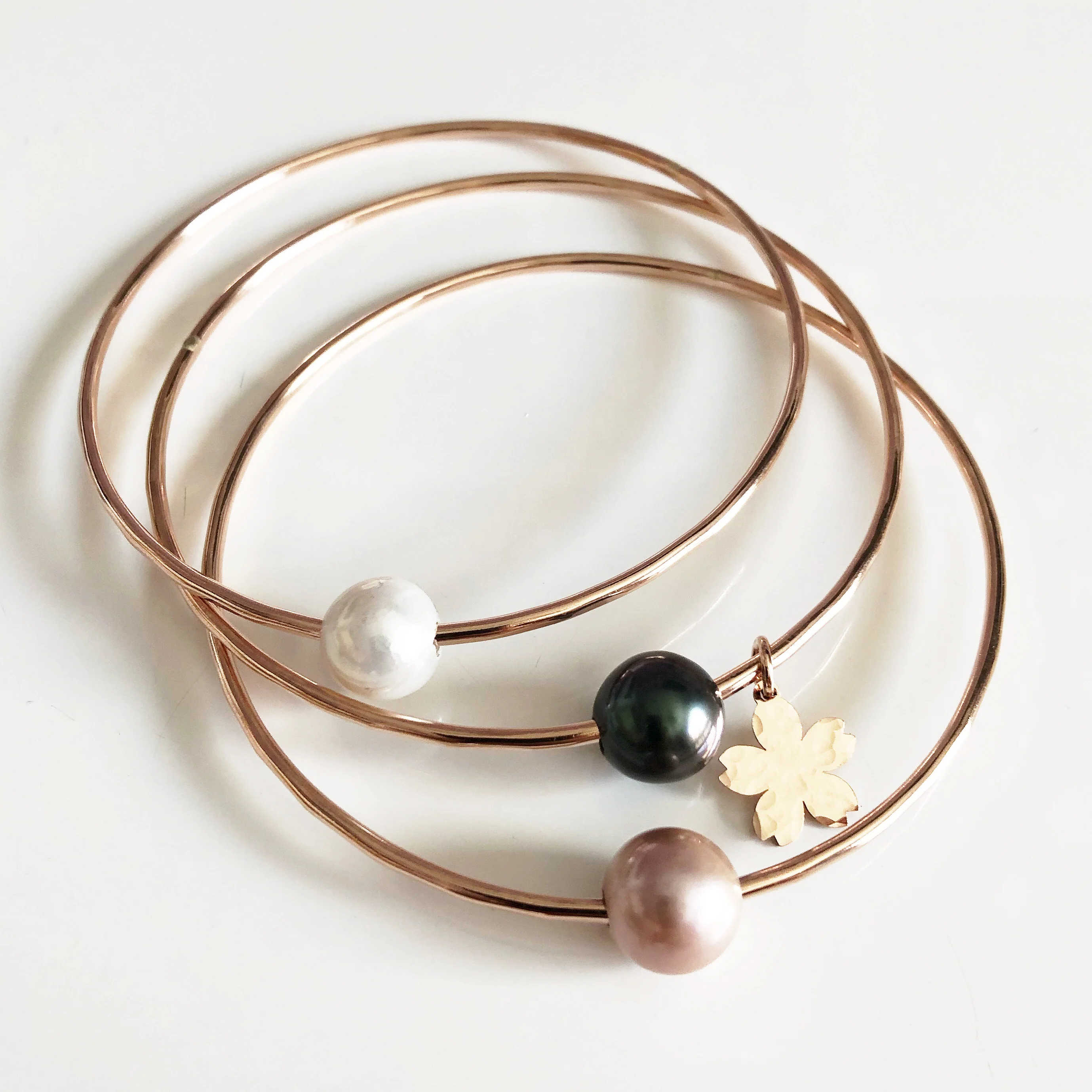 Bangle SAKURA - Tahitian pearl (B412) - Mitchell's Manufacturing Jewel