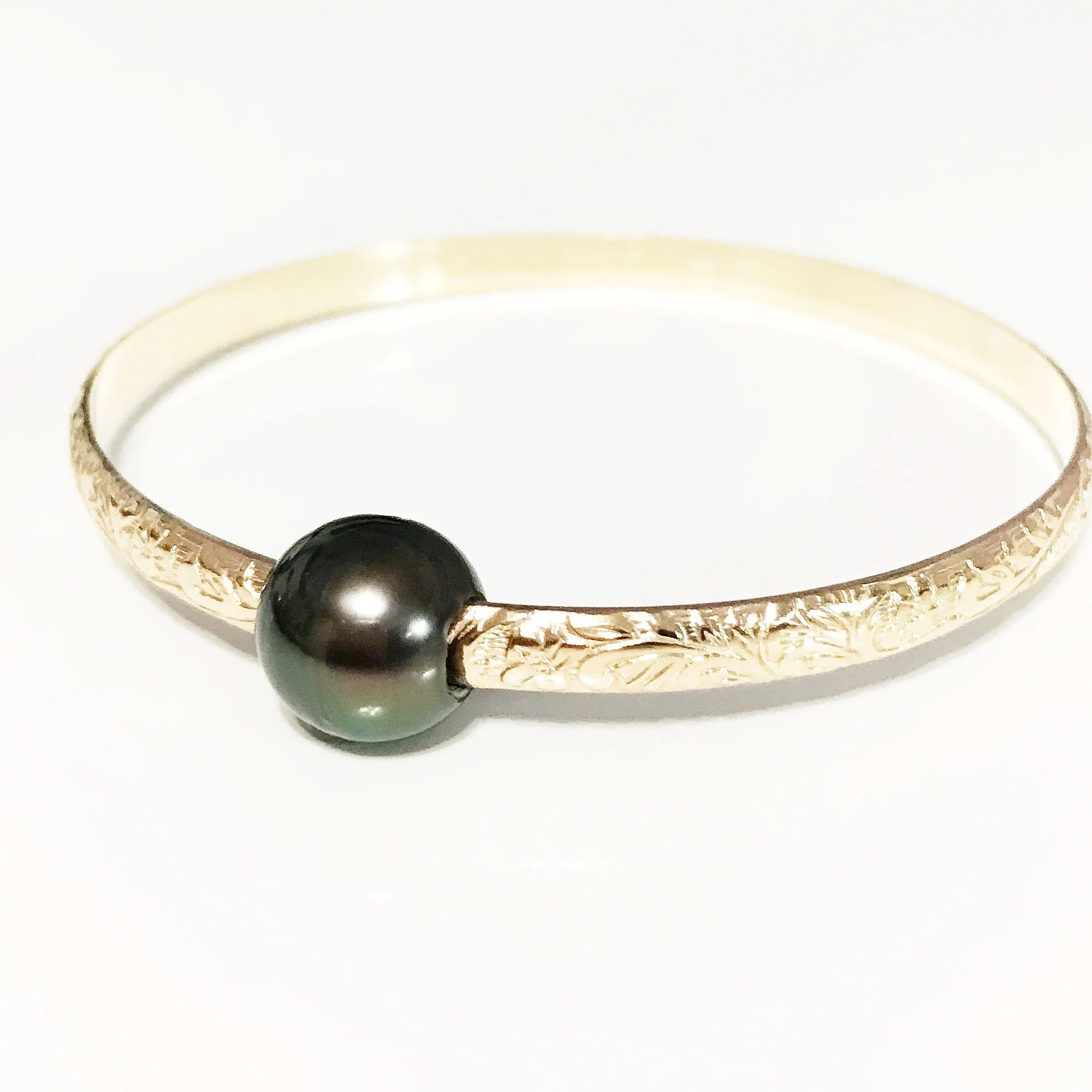 Bangle Alii - tahitian pearl (B276) - Mitchell's Manufacturing Jewel