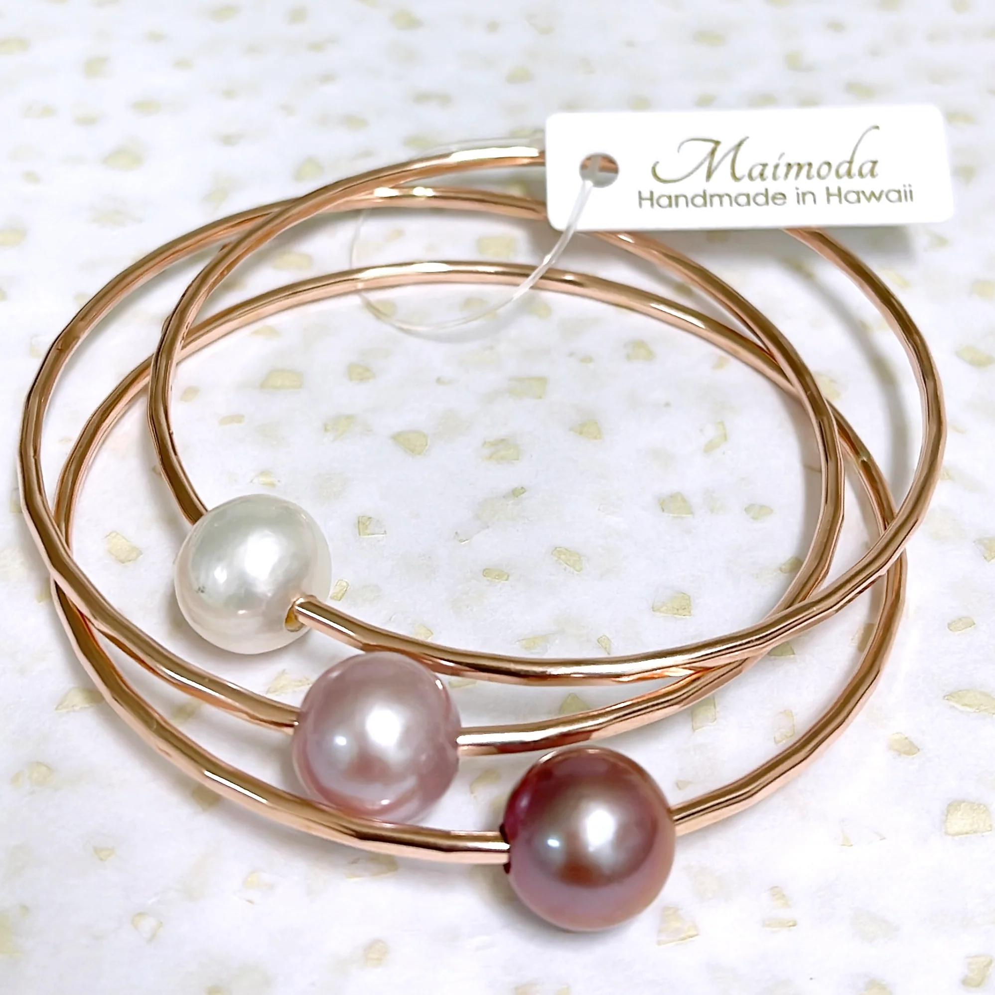 MALIA bangles set - lavender ombré Edison pearls (B453) - Mitchell's Manufacturing Jewel