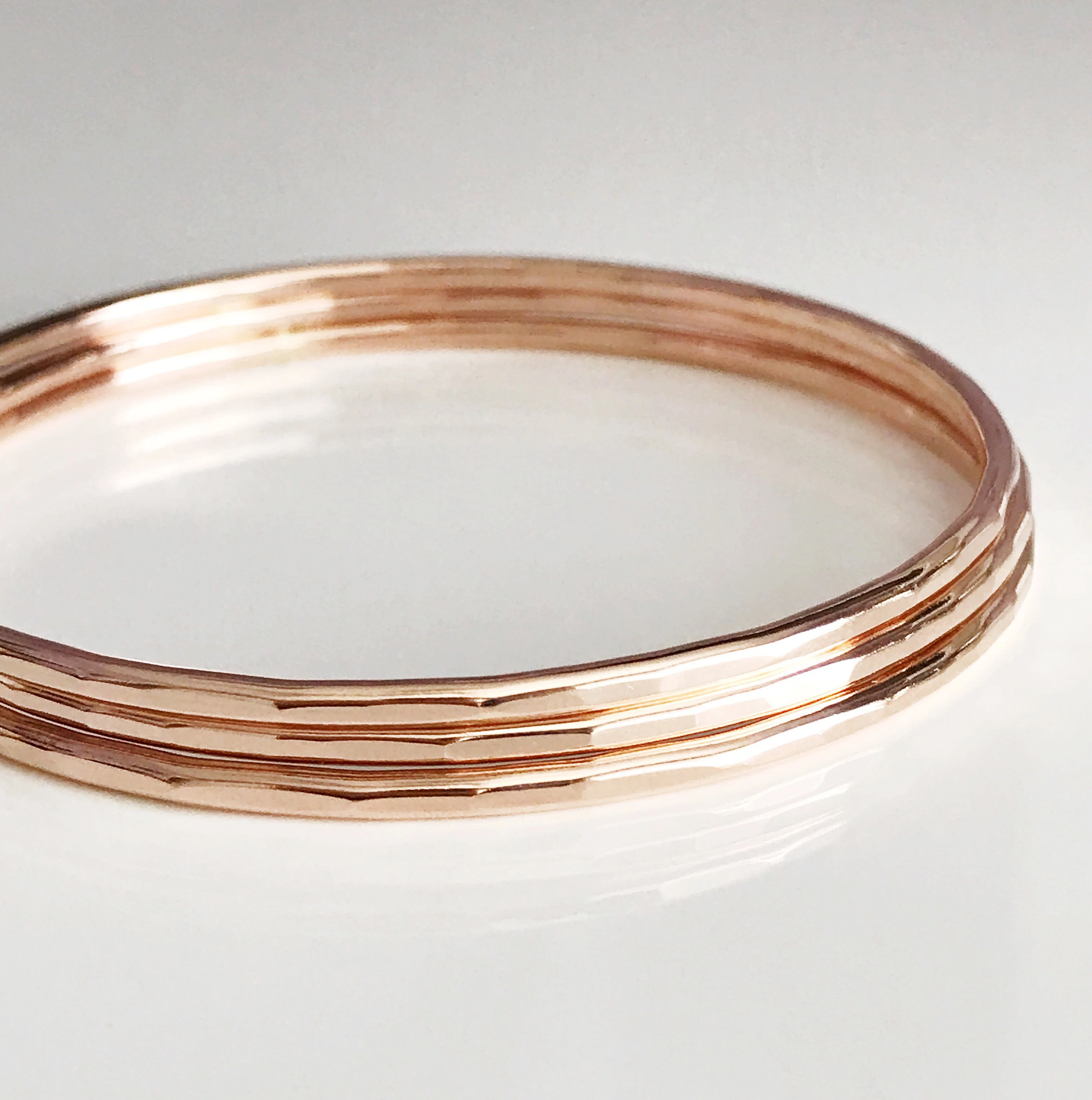 Carly bangles set- rose gold (B183) - Mitchell's Manufacturing Jewel