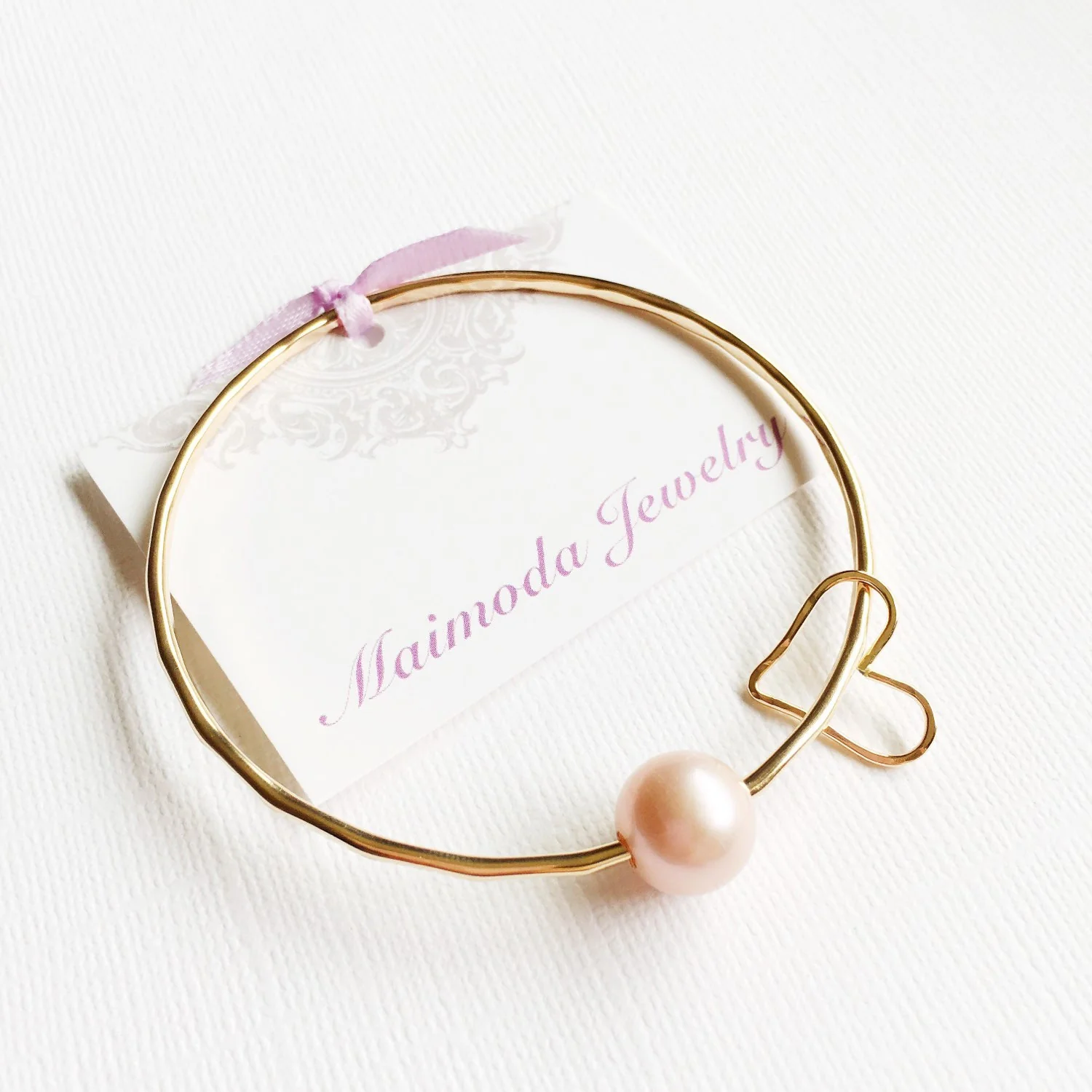 Bangle Mika - pink Edison pearl (B252) - Mitchell's Manufacturing Jewel