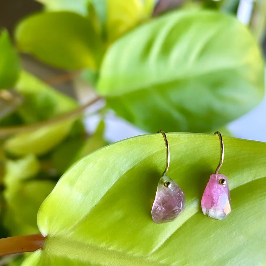 Petite Pink Tourmaline Dot Gold Filled Earring - Mitchell's Manufacturing Jewel