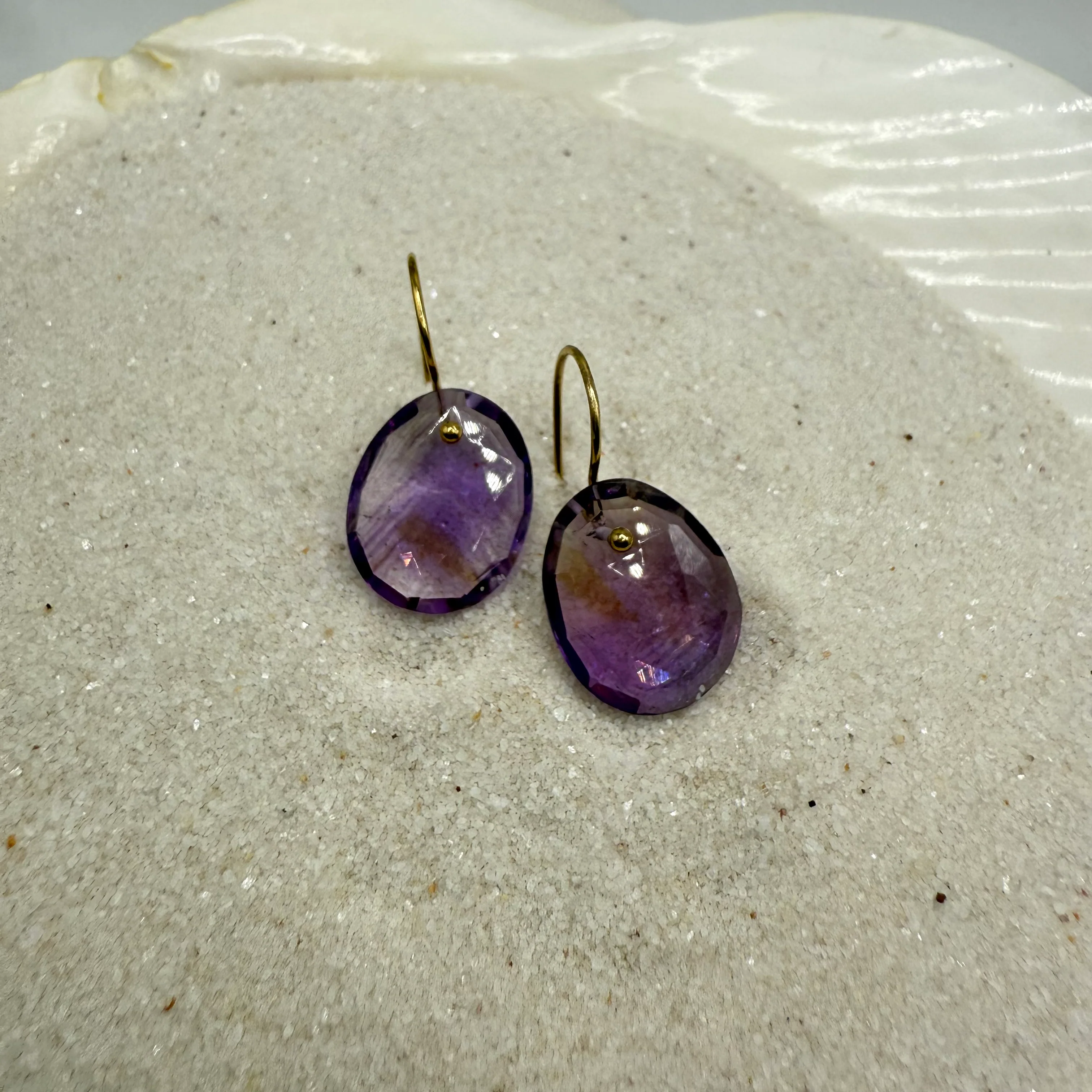 Midi Faceted Amethyst Gold Filled Earring - Mitchell's Manufacturing Jewel