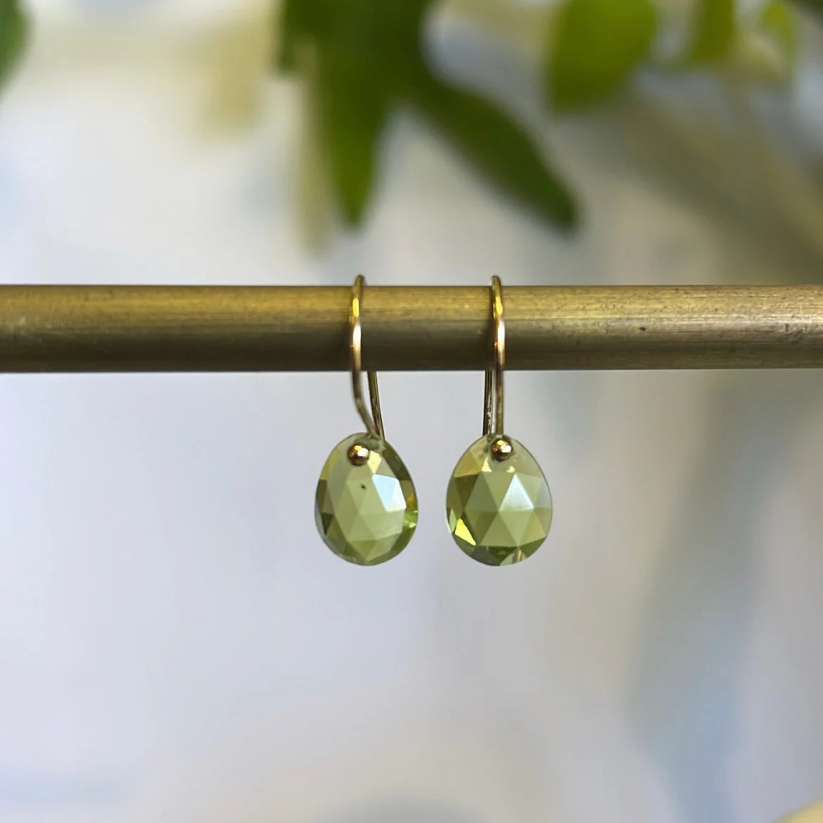 Petite Rose Cut Peridot Gold Filled Earring - Mitchell's Manufacturing Jewel