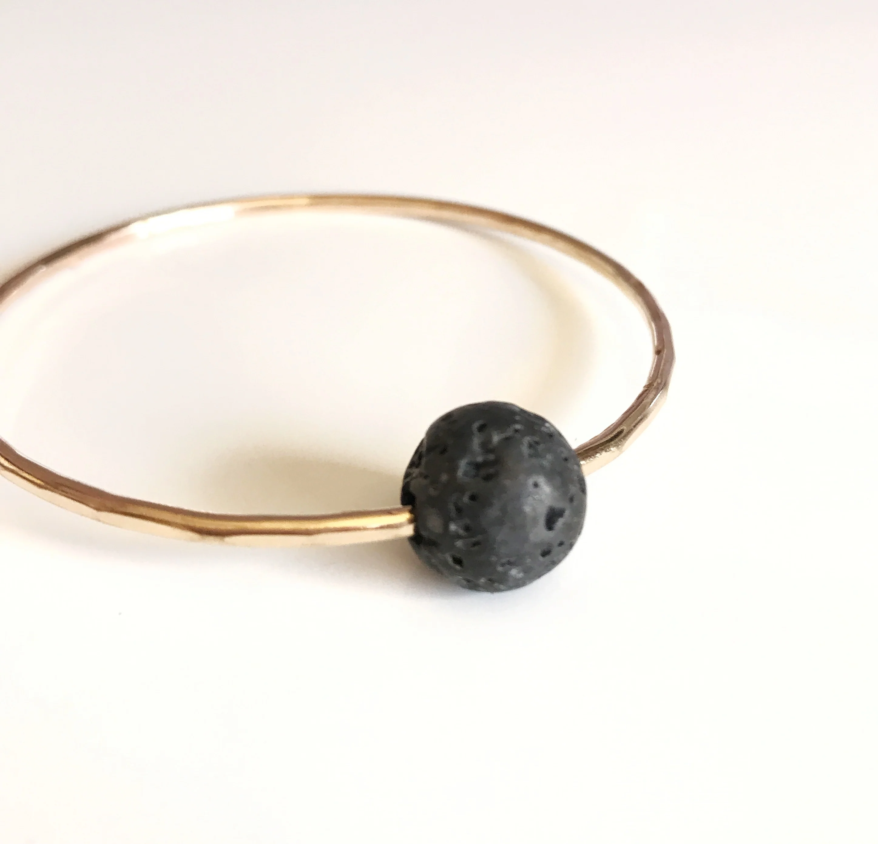 Lava bead bangle (B344) - Mitchell's Manufacturing Jewel