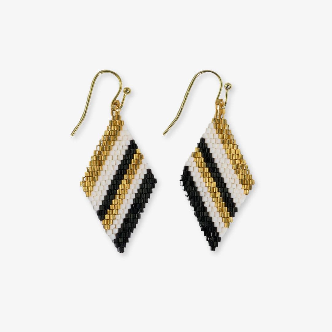 Zelda Angled Stripe Diamond Earrings - Mitchell's Manufacturing Jewel