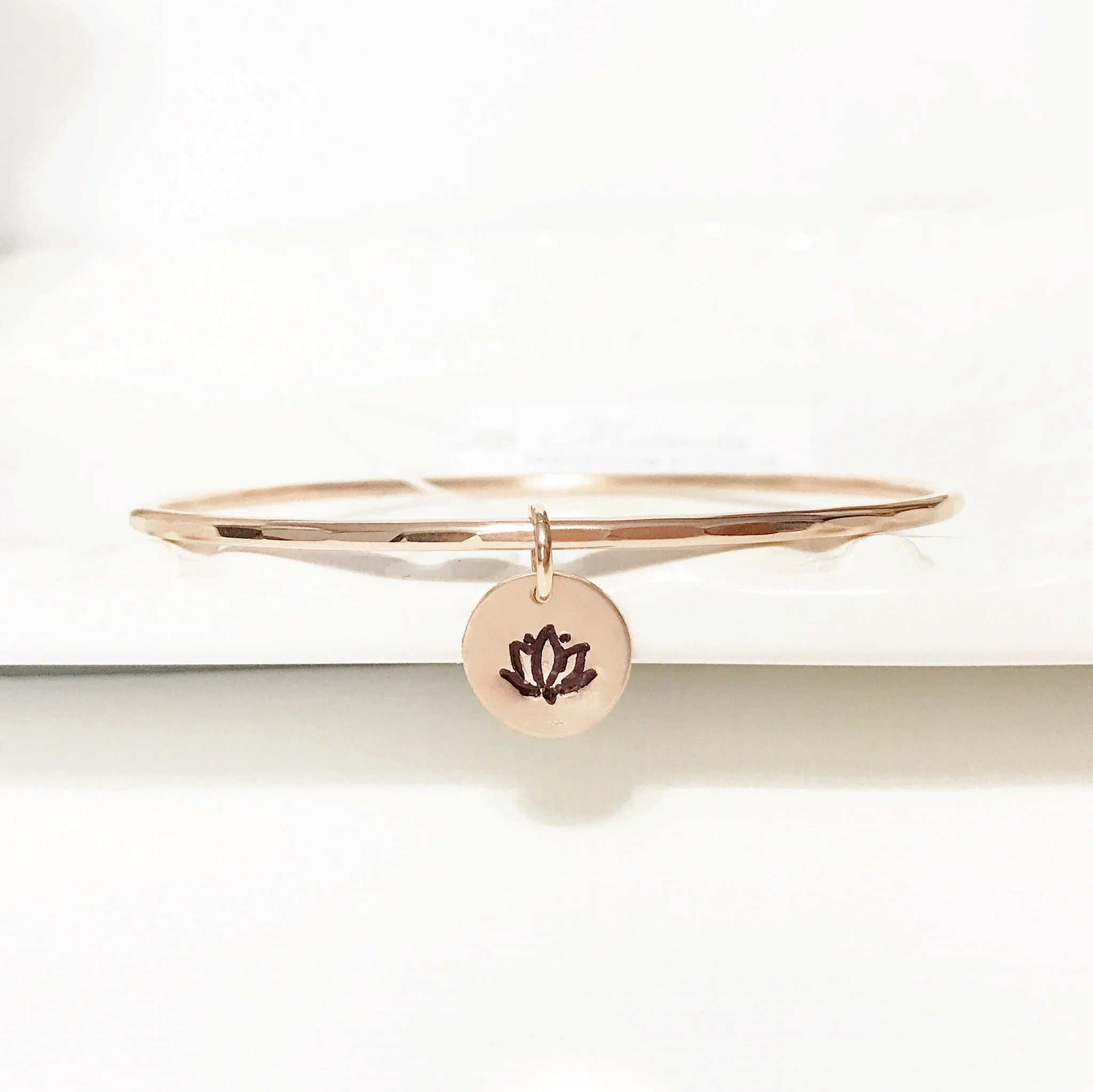 Bangle Haley - Lotus charm (B274) - Mitchell's Manufacturing Jewel