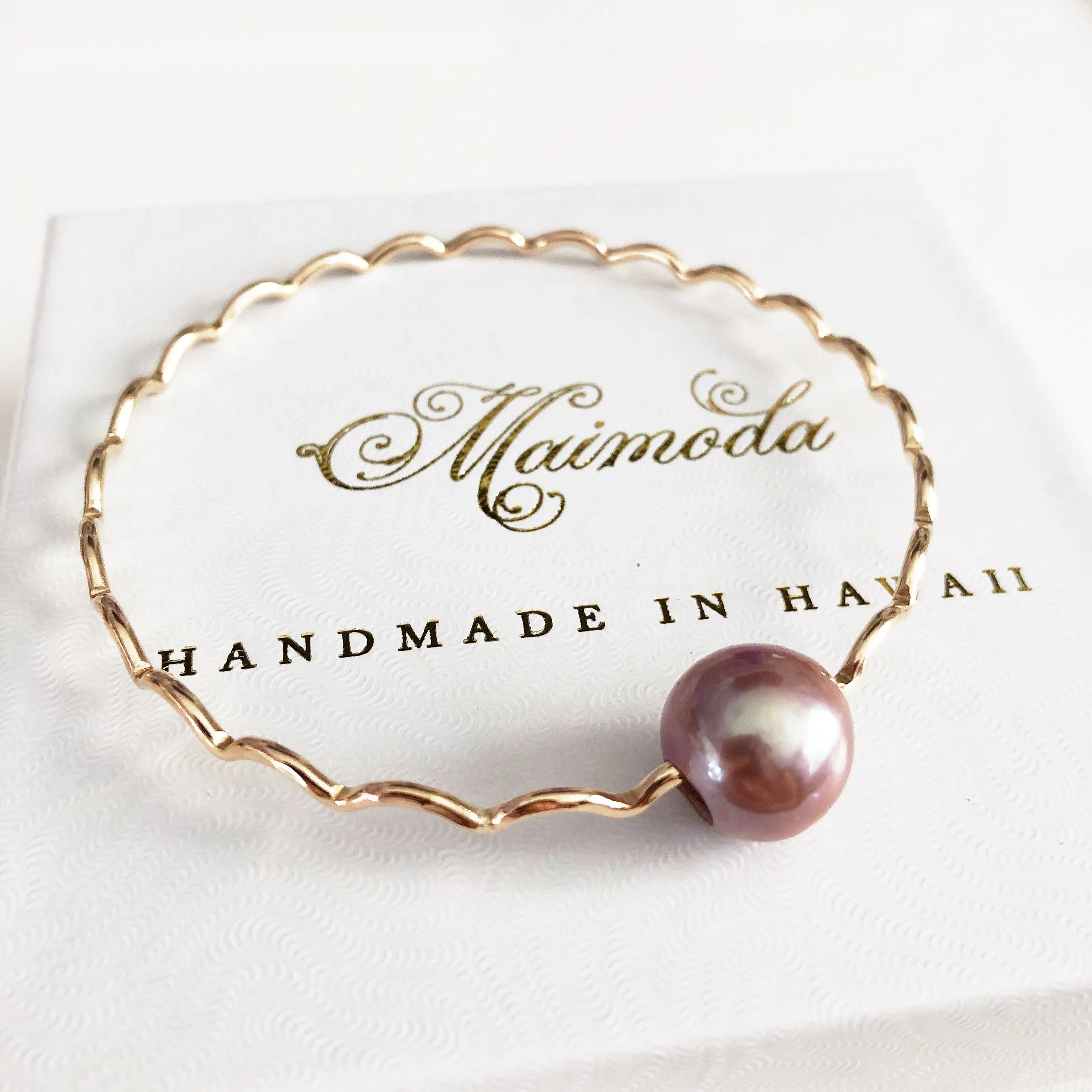 Bangle UNAHI - lavender pearl (B428) - Mitchell's Manufacturing Jewel