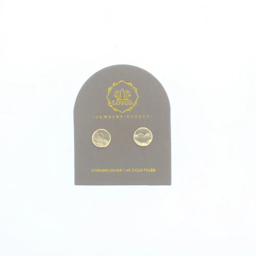 Gold Circle Stud on Card - Mitchell's Manufacturing Jewel