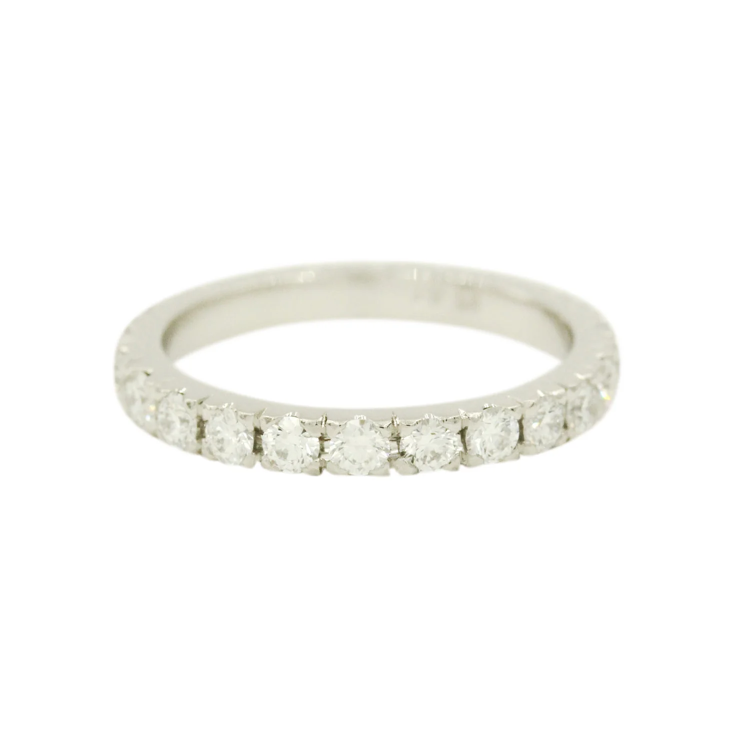 Platinum French Pavé Set Eternity Band with 2mm Natural Diamonds - Mitchell's Manufacturing Jewel