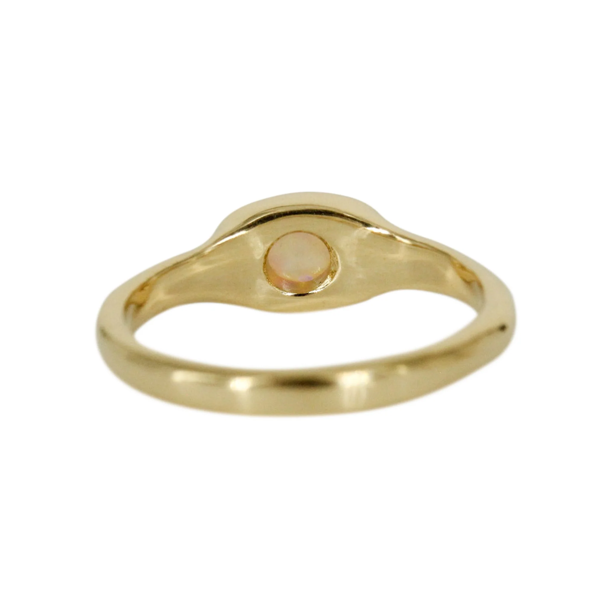 The Reverie Oval: A 14k Gold Hand-Carved Opal Ring - Mitchell's Manufacturing Jewel