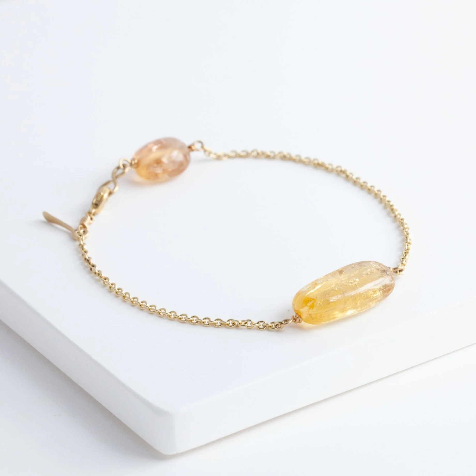 Stone chain bracelet with Imperial Topaz - Mitchell's Manufacturing Jewel