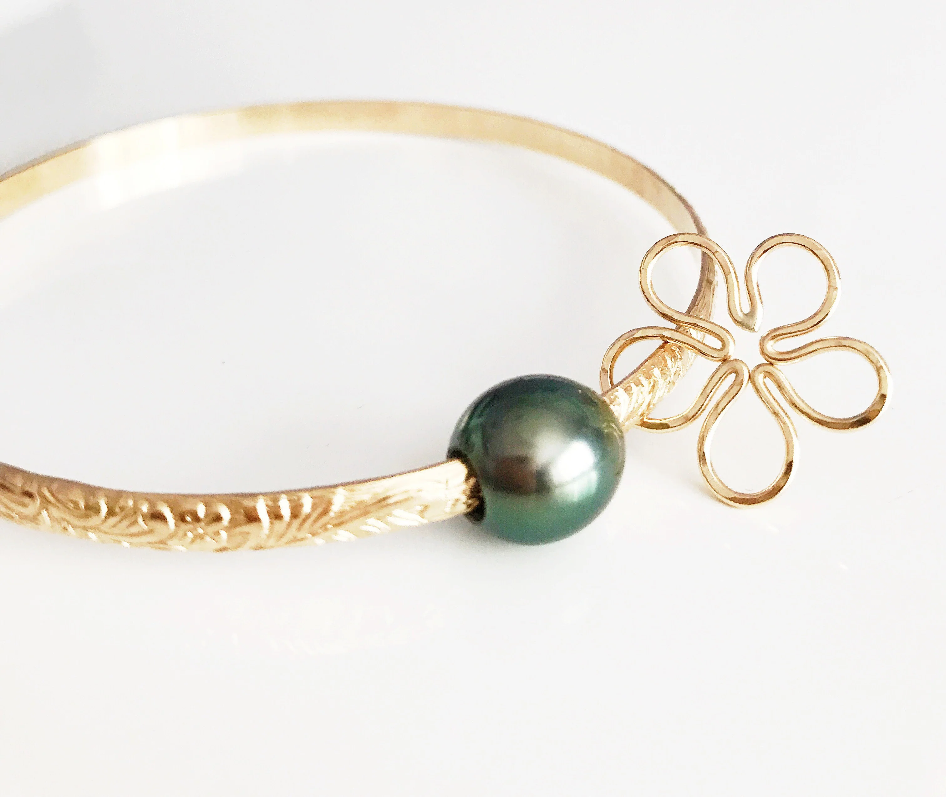 Bangle Alii - tahitian pearl (B276) - Mitchell's Manufacturing Jewel